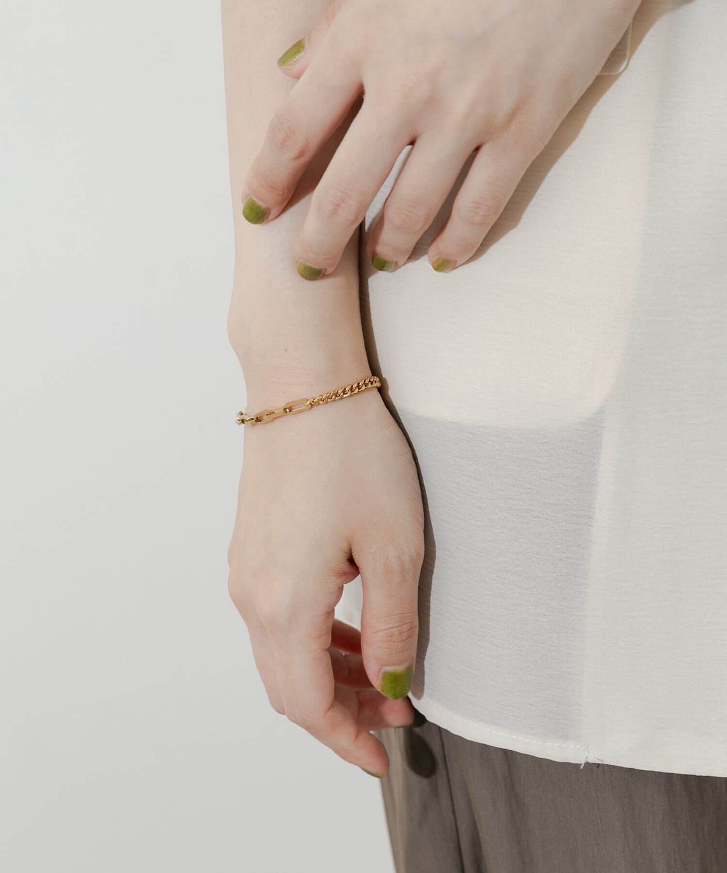 SMELLY「ステンレスコンビチェーンブレスレット」|ブレスレット・バングル|