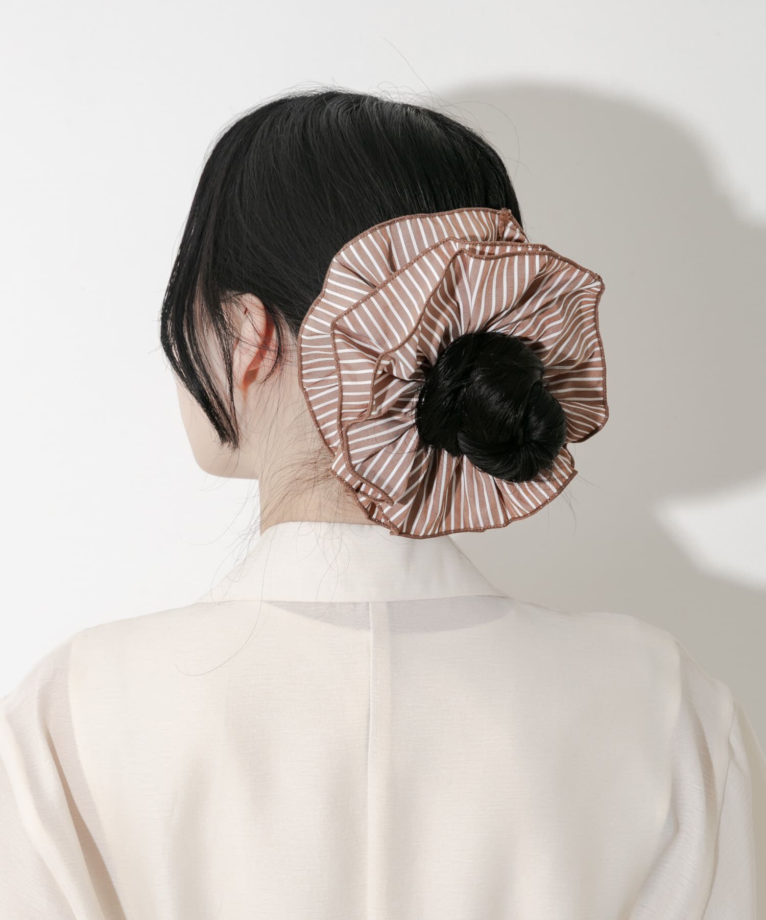 SMELLY「ストライプボリュームシュシュ」|ヘアゴム・シュシュ|