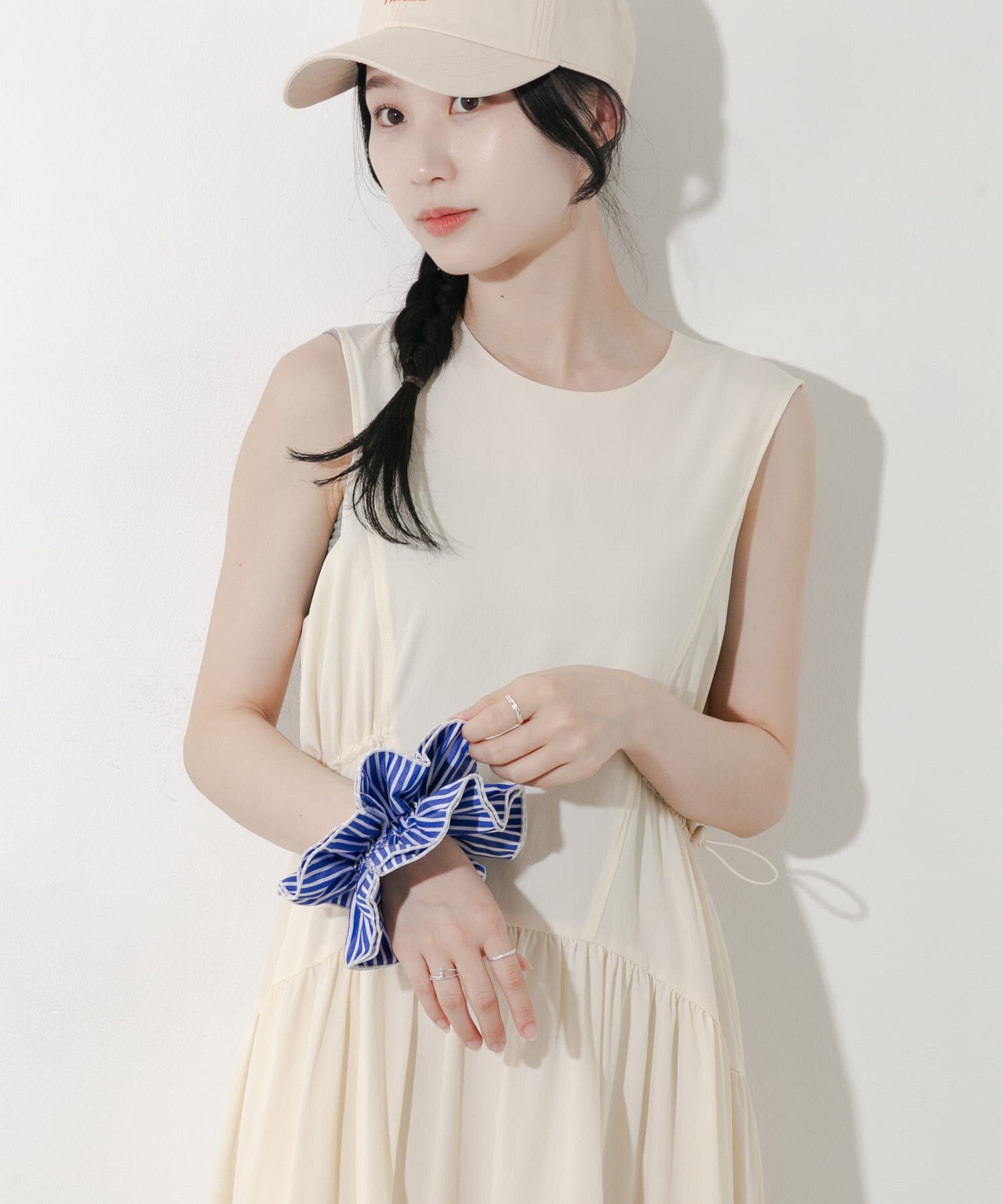 SMELLY「ストライプボリュームシュシュ」|ヘアゴム・シュシュ|