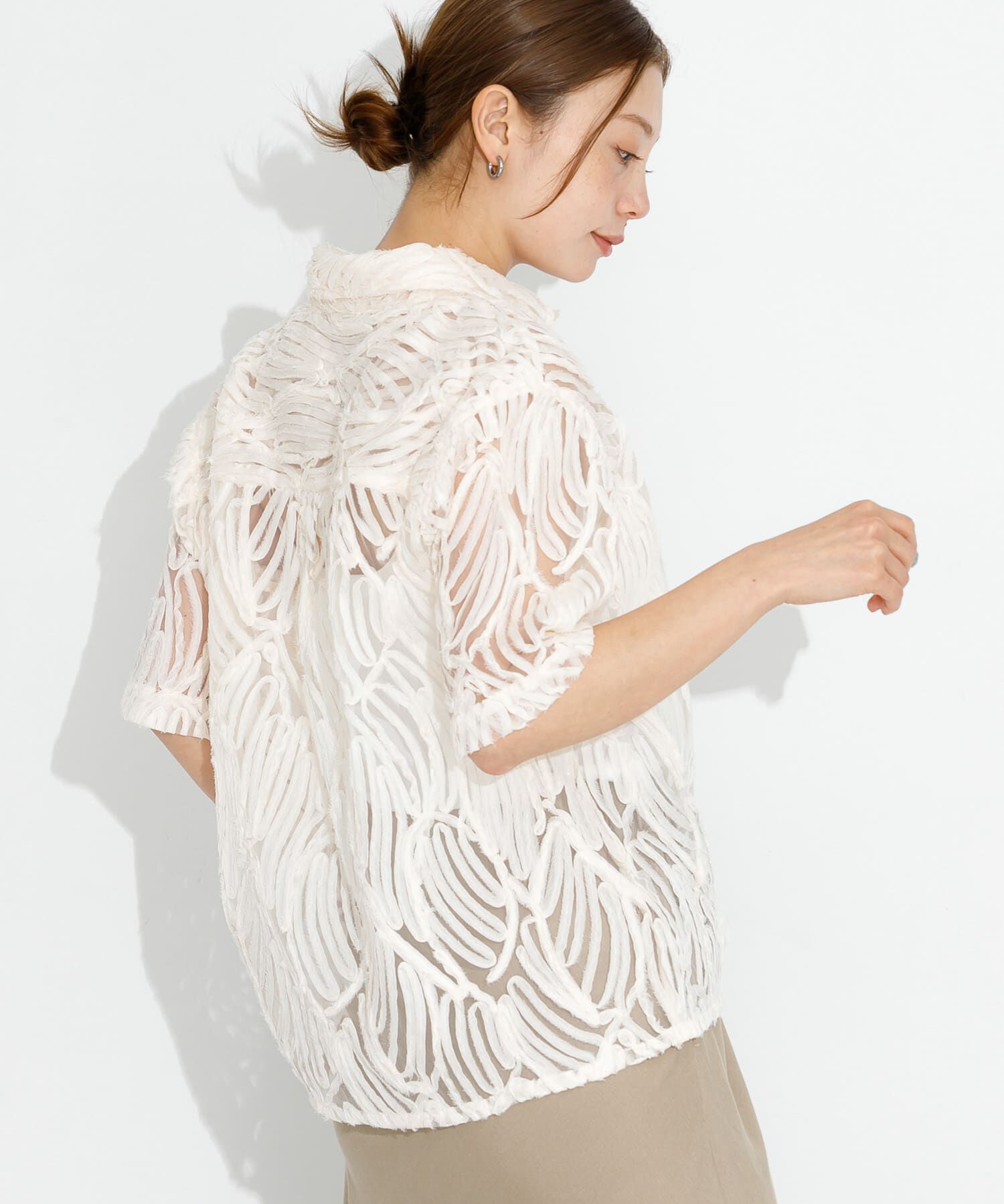 Sonny Label 「テープレース半袖シャツ」|シャツ・ブラウス|オフホワイト