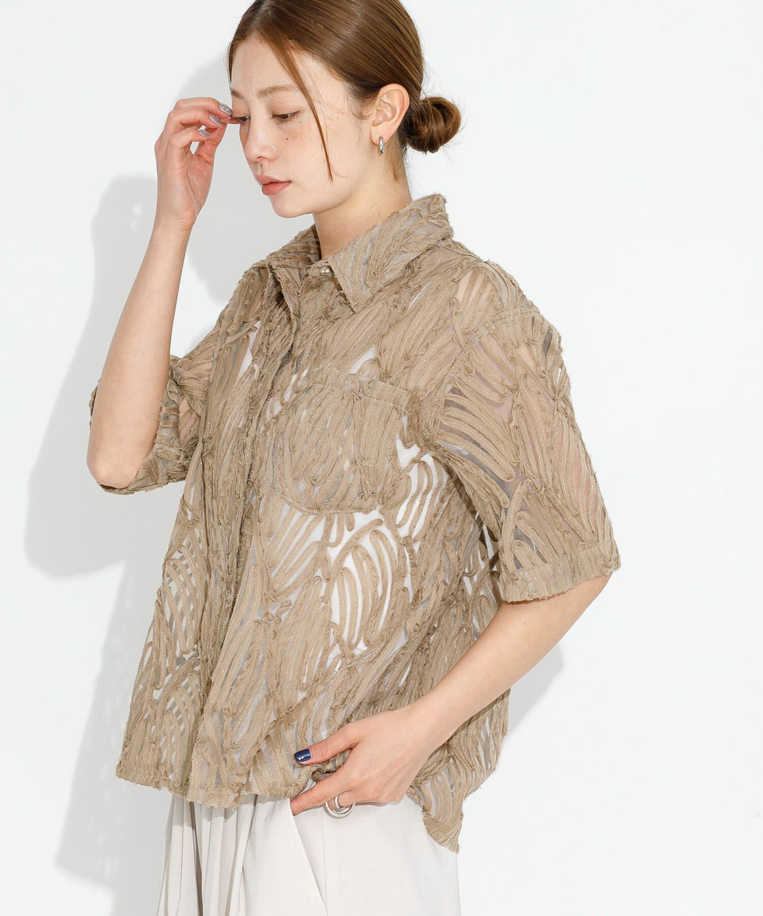 Sonny Label 「テープレース半袖シャツ」|シャツ・ブラウス|ベージュ