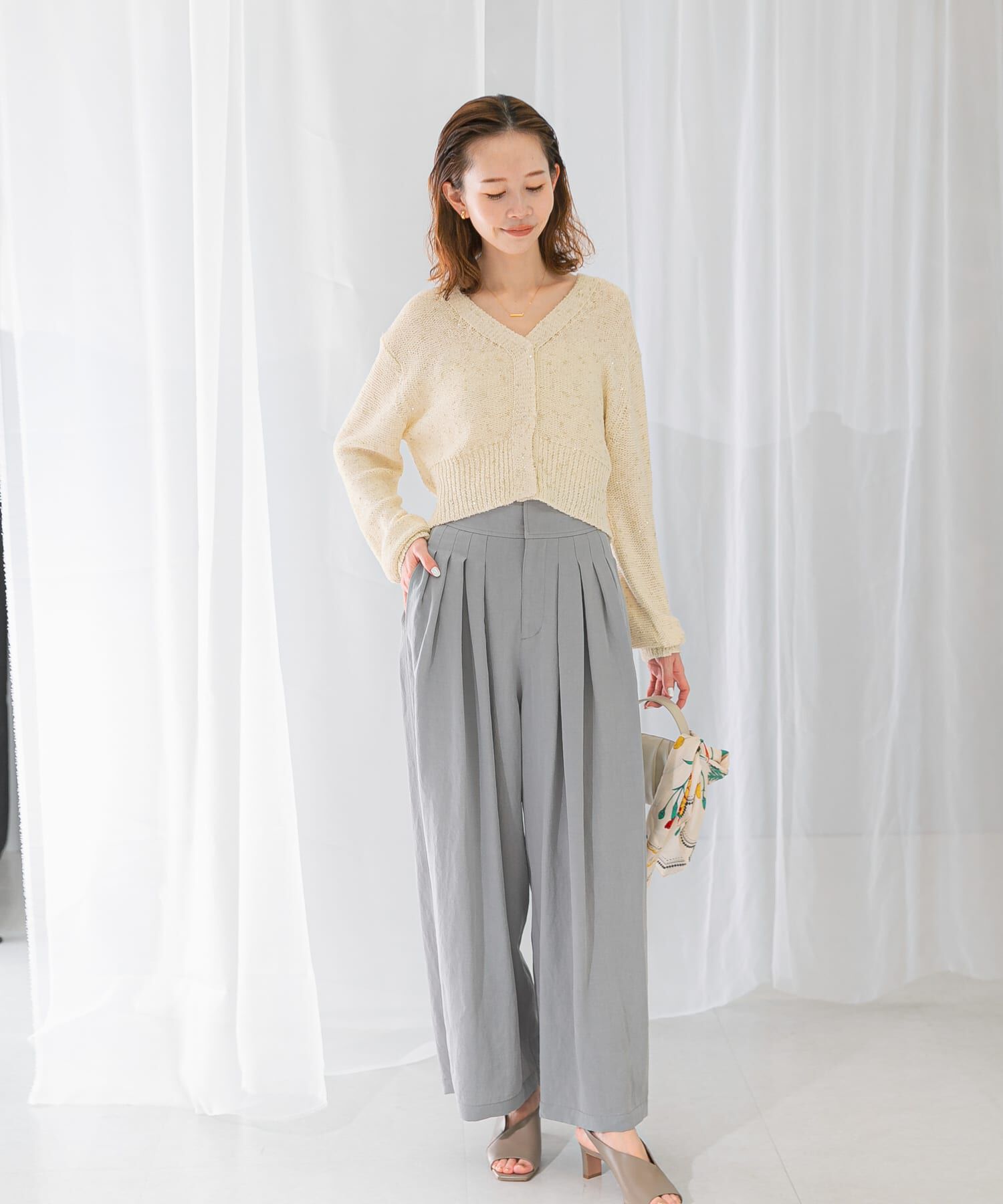 URBAN RESEARCH ROSSO「ラメミックスショートカーディガン」|カーディガン|