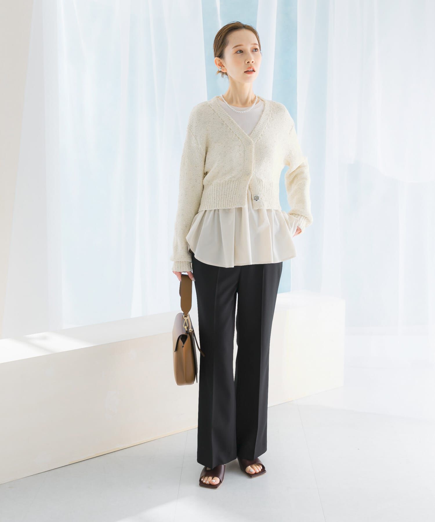 URBAN RESEARCH ROSSO「ラメミックスショートカーディガン」|カーディガン|