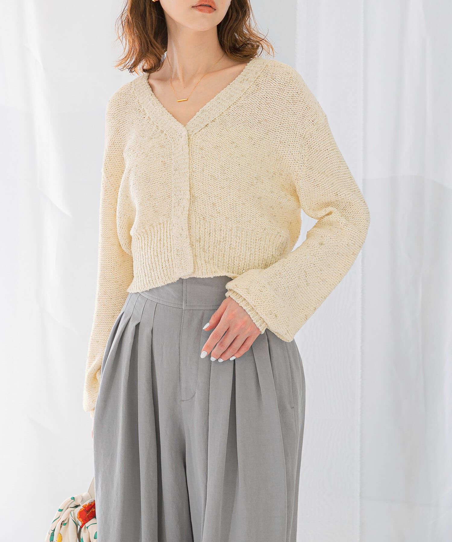 URBAN RESEARCH ROSSO「ラメミックスショートカーディガン」|カーディガン|