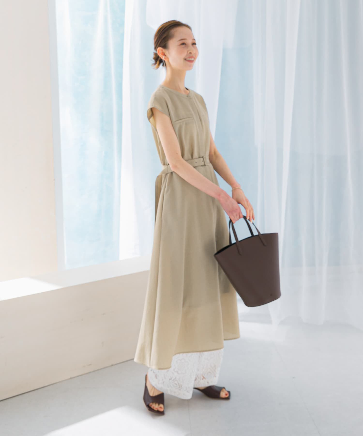 URBAN RESEARCH ROSSO「『UR TECH DRYLUXE』ポケットデザインワンピース」|ワンピース|