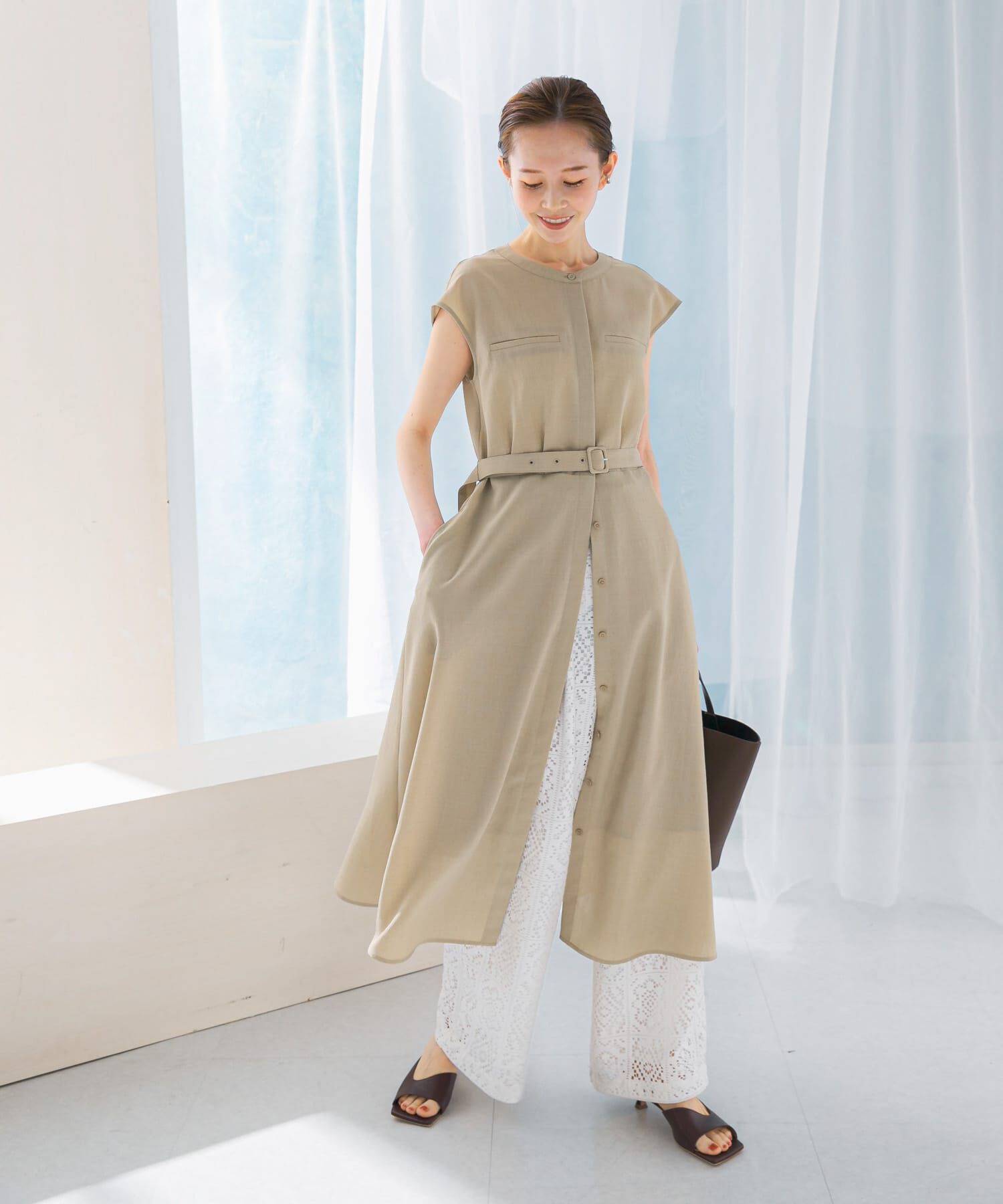 URBAN RESEARCH ROSSO「『UR TECH DRYLUXE』ポケットデザインワンピース」|ワンピース|