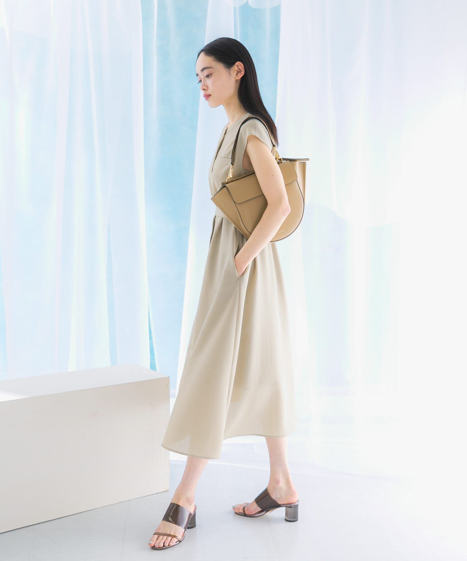 URBAN RESEARCH ROSSO「『UR TECH DRYLUXE』ポケットデザインワンピース」|ワンピース|