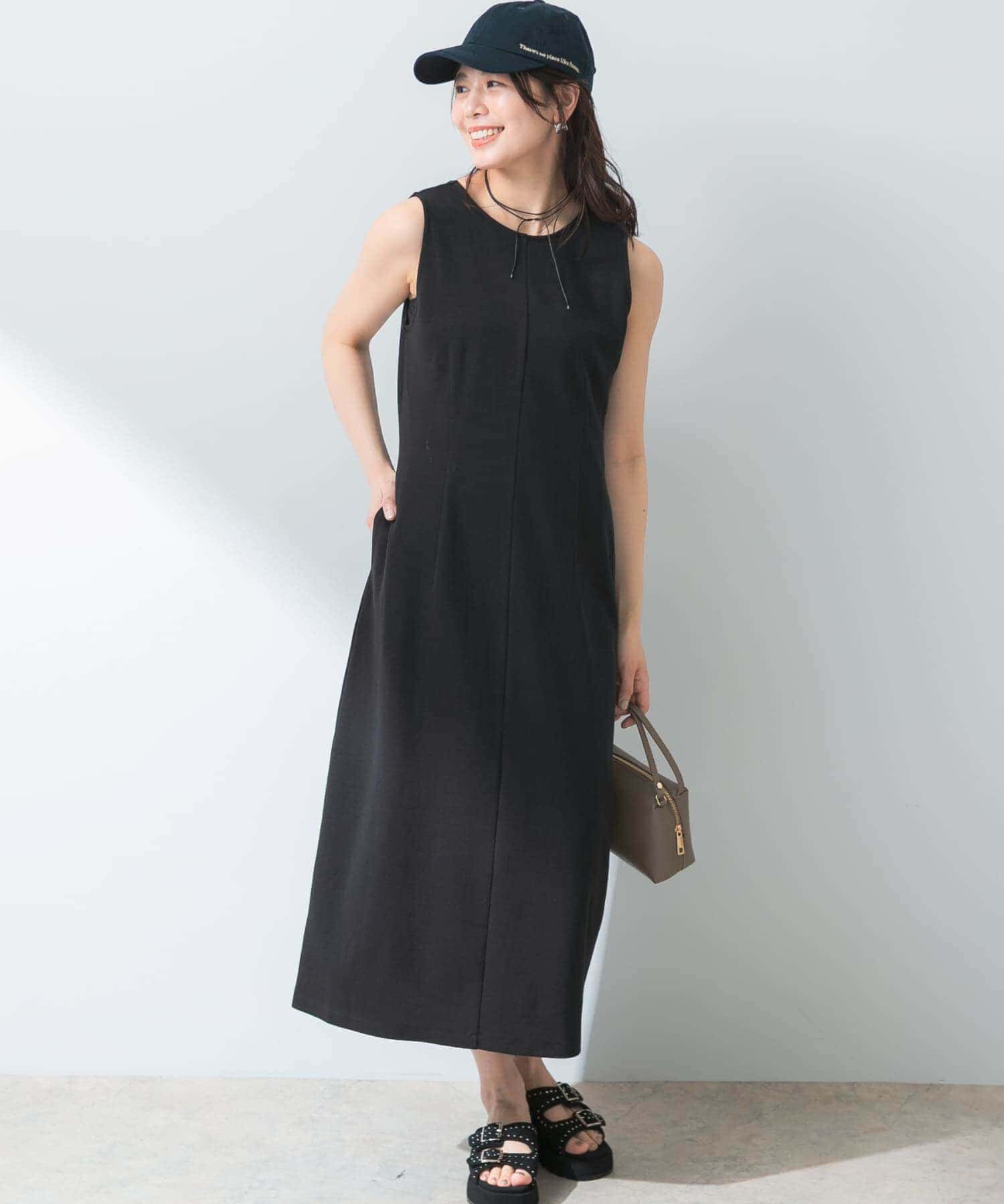 URBAN RESEARCH ROSSO「『UR TECH ひやサラクール』F by ROSSO　アメスリコクーンワンピース」|ワンピース|ブラック