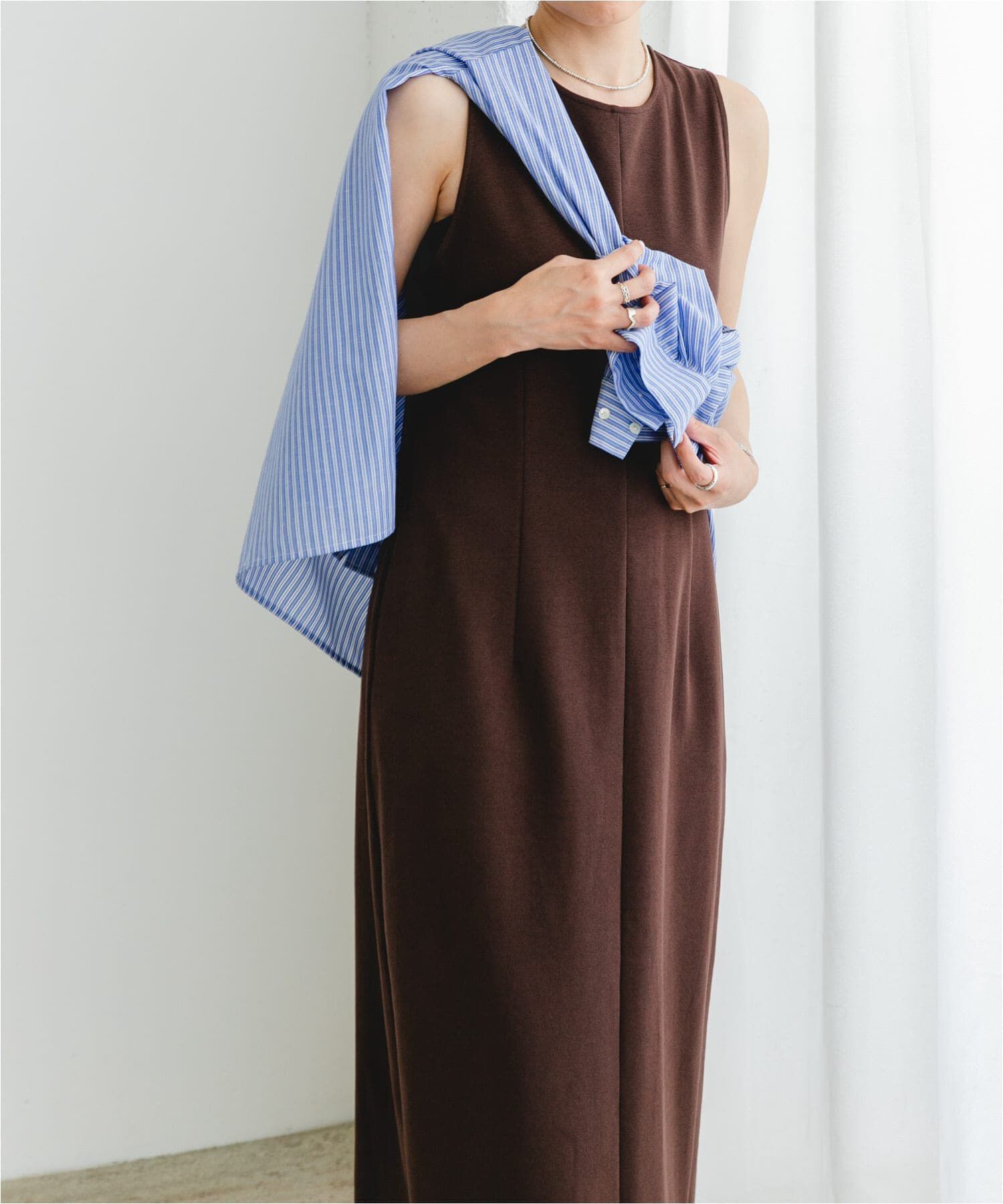 URBAN RESEARCH ROSSO「『UR TECH ひやサラクール』F by ROSSO　アメスリコクーンワンピース」|ワンピース|ブラウン