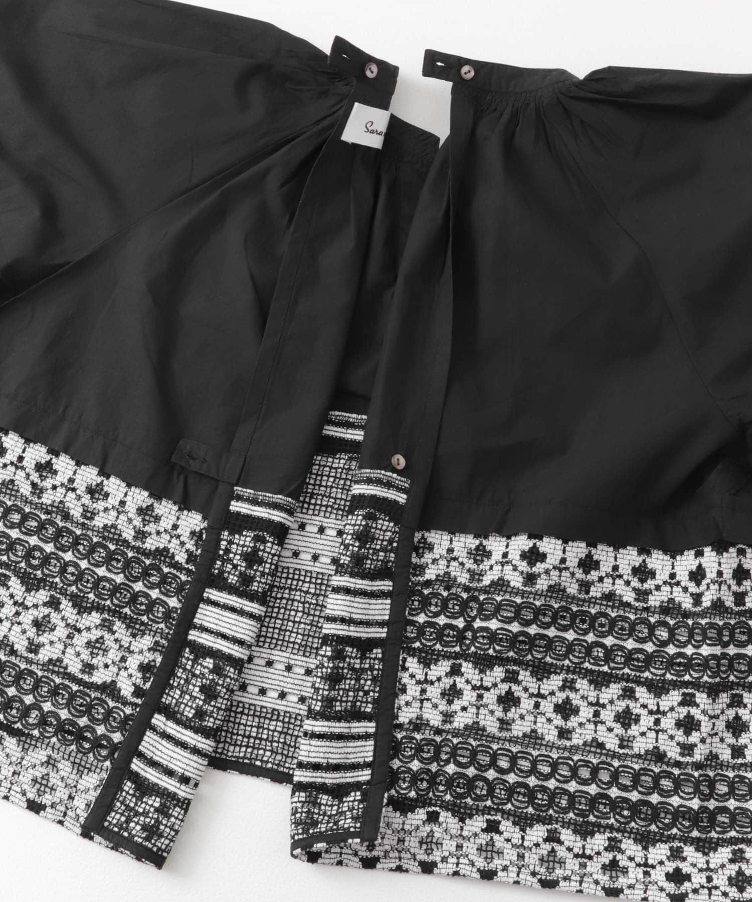 URBAN RESEARCH ROSSO「sara mallika　COTTON BORDER GATHER LACE TOP」|シャツ・ブラウス|