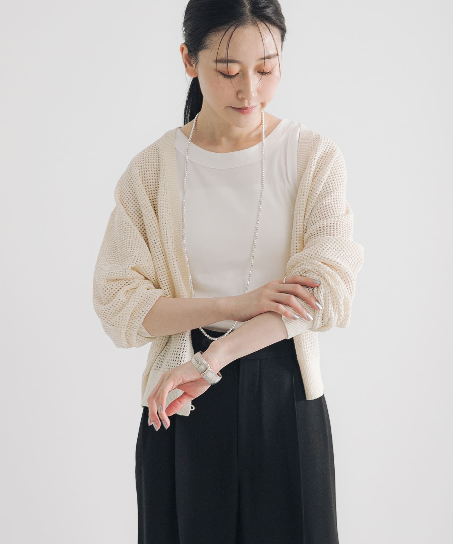 URBAN RESEARCH「ブークレメッシュニットカーディガン」|カーディガン|