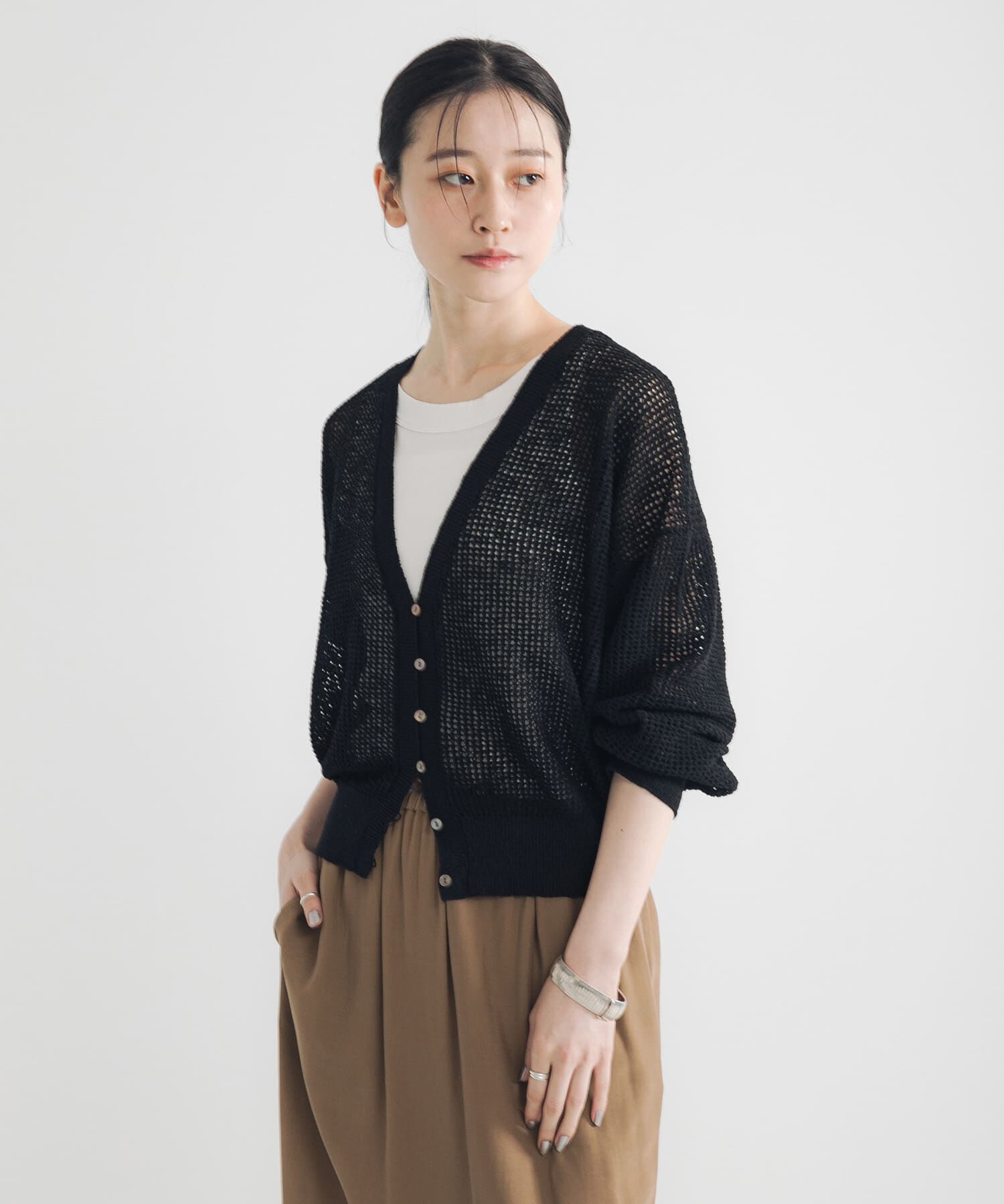 URBAN RESEARCH「ブークレメッシュニットカーディガン」|カーディガン|