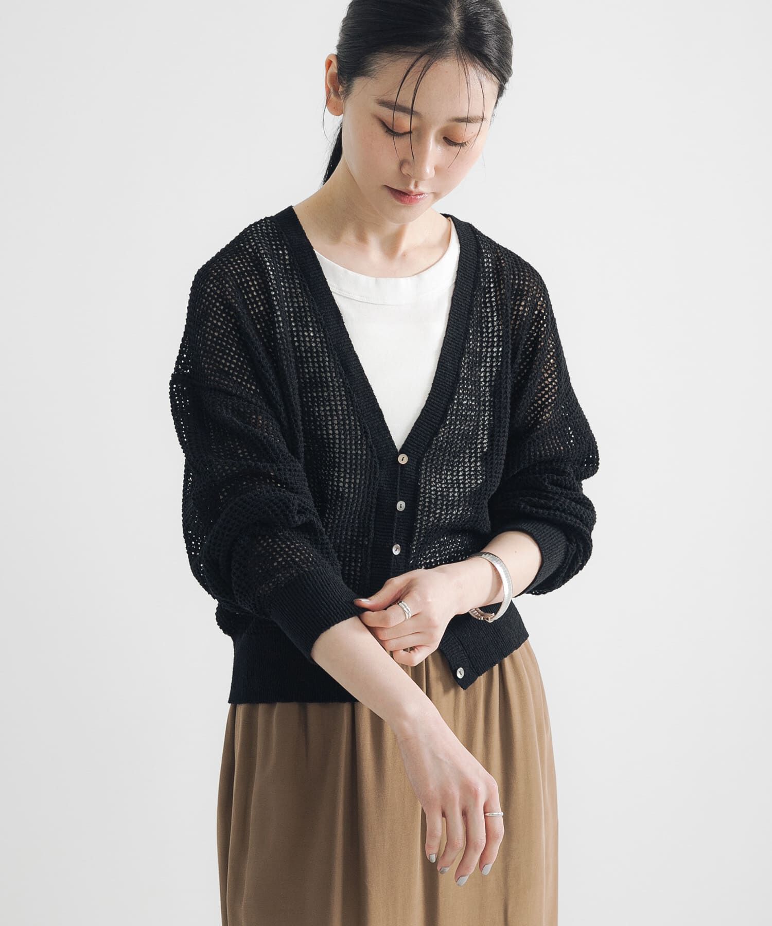 URBAN RESEARCH「ブークレメッシュニットカーディガン」|カーディガン|