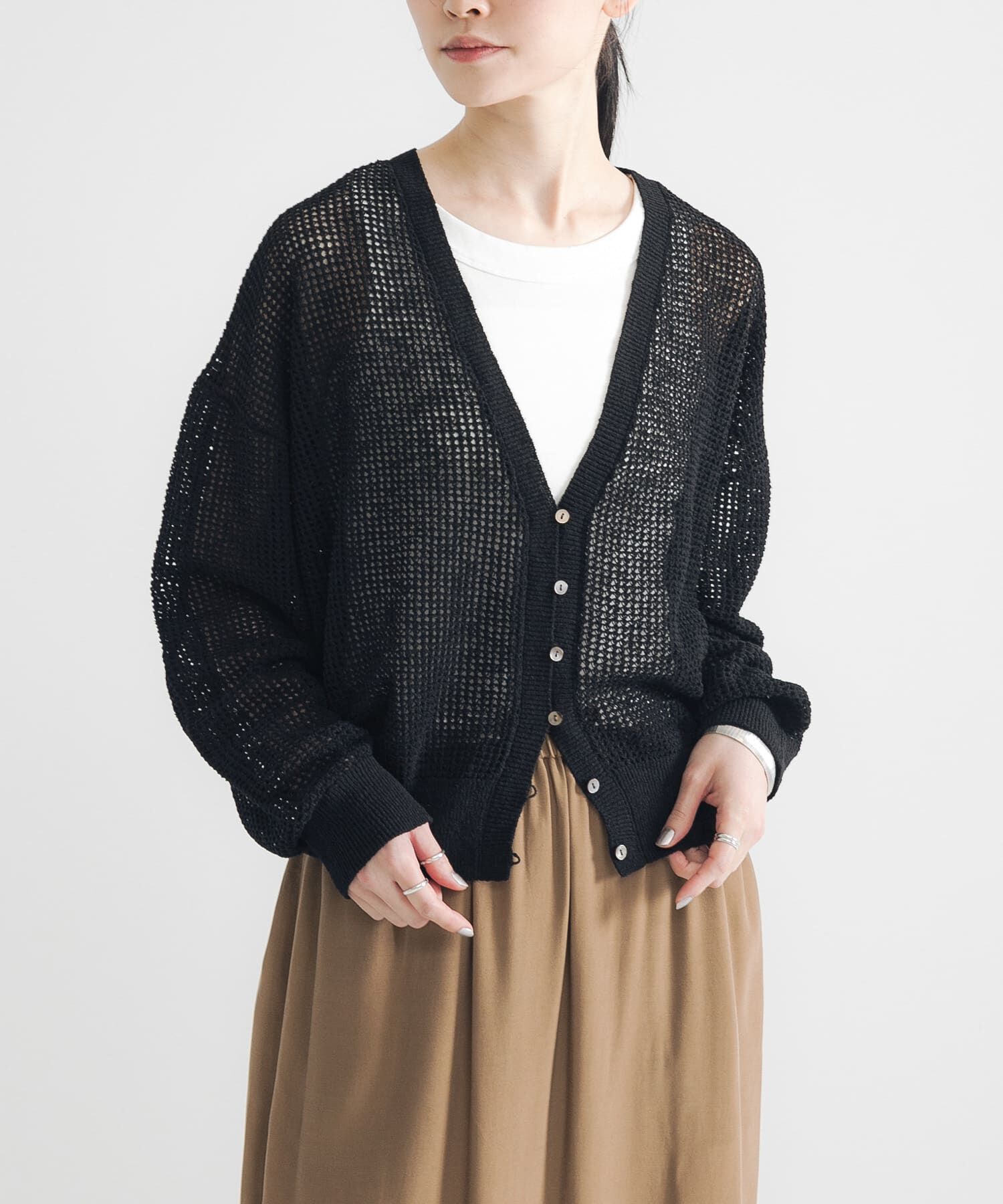 URBAN RESEARCH「ブークレメッシュニットカーディガン」|カーディガン|