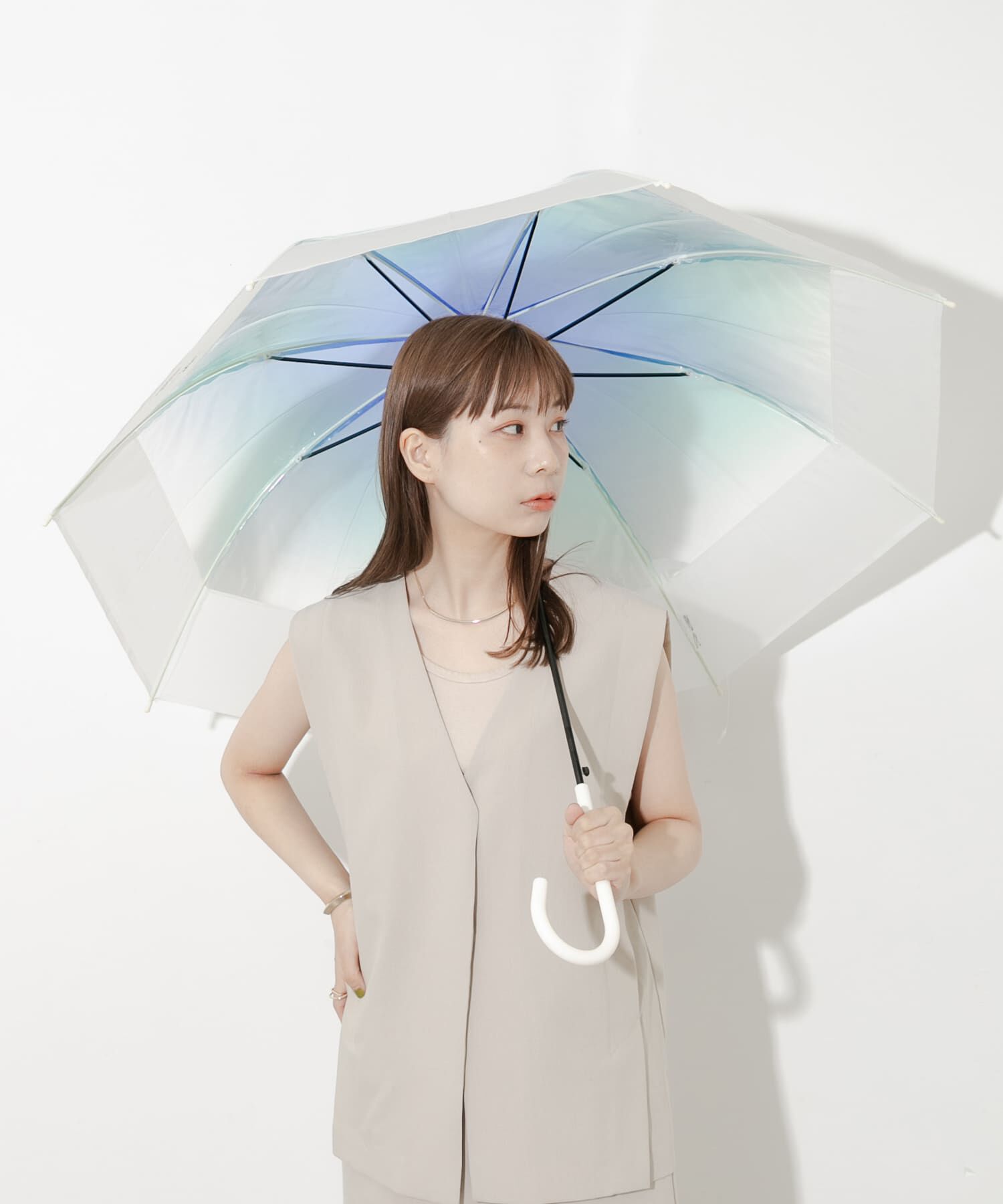 SMELLY「Wpc.　切り継ぎグラデーションアンブレラ」|傘|