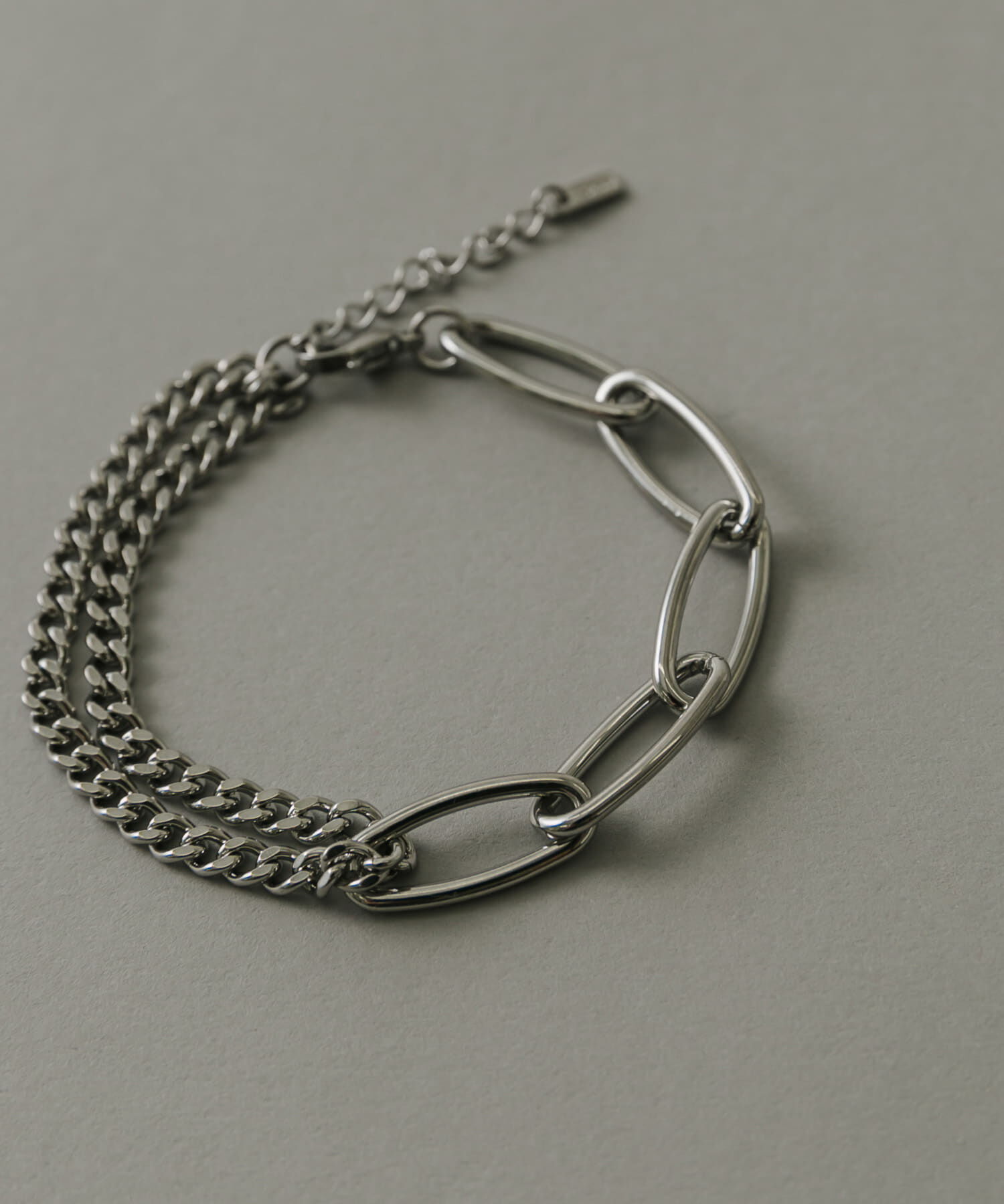 SMELLY「ステンレスオーバルチェーンコンビブレスレット」|ブレスレット・バングル|