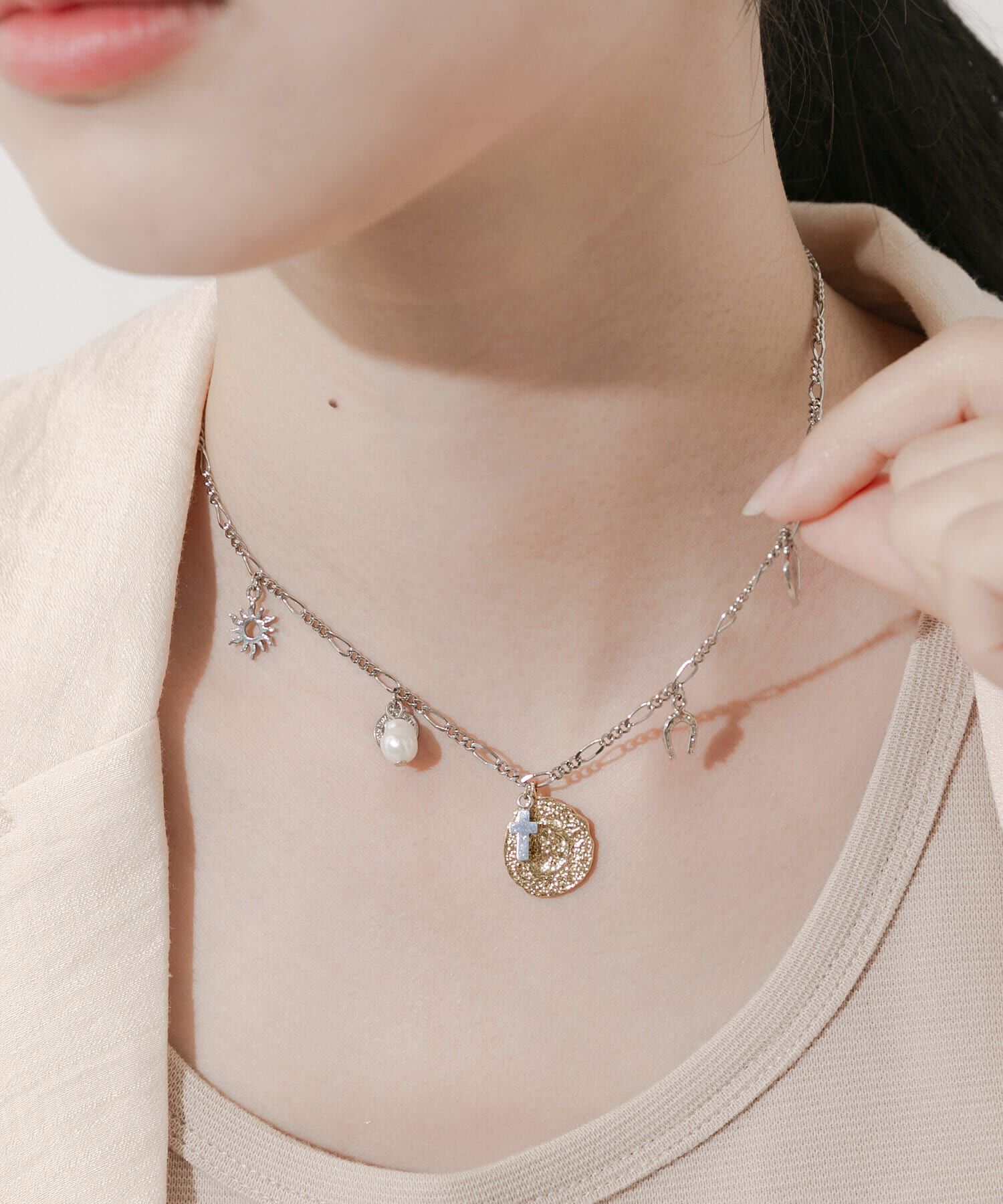 SMELLY「ミックスチャームネックレス」|ネックレス|