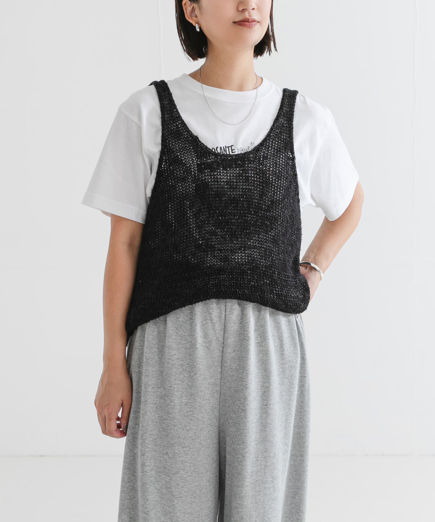 URBAN RESEARCH「リネン混ノースリーブニット」|ニット・セーター|