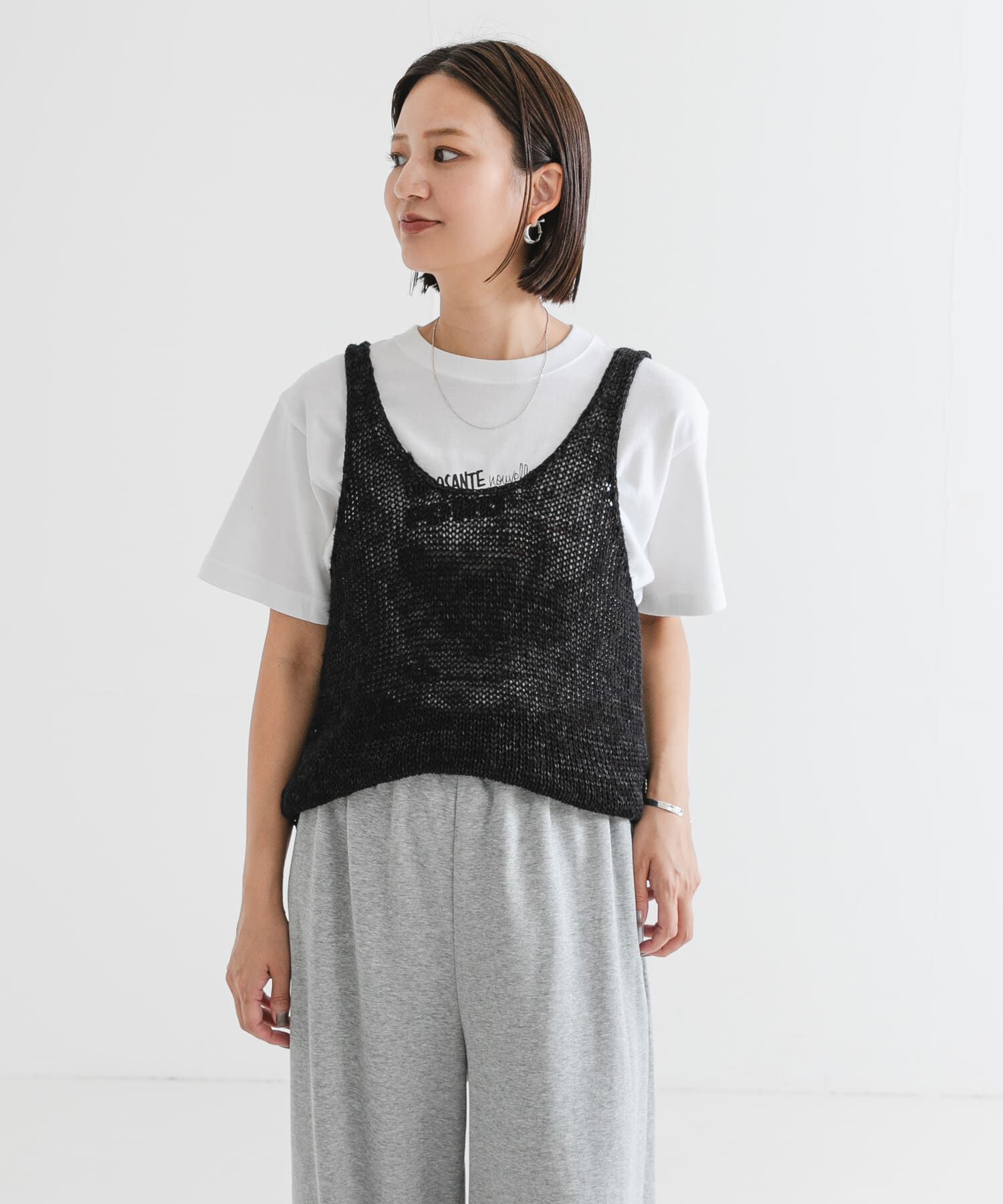 URBAN RESEARCH「リネン混ノースリーブニット」|ニット・セーター|