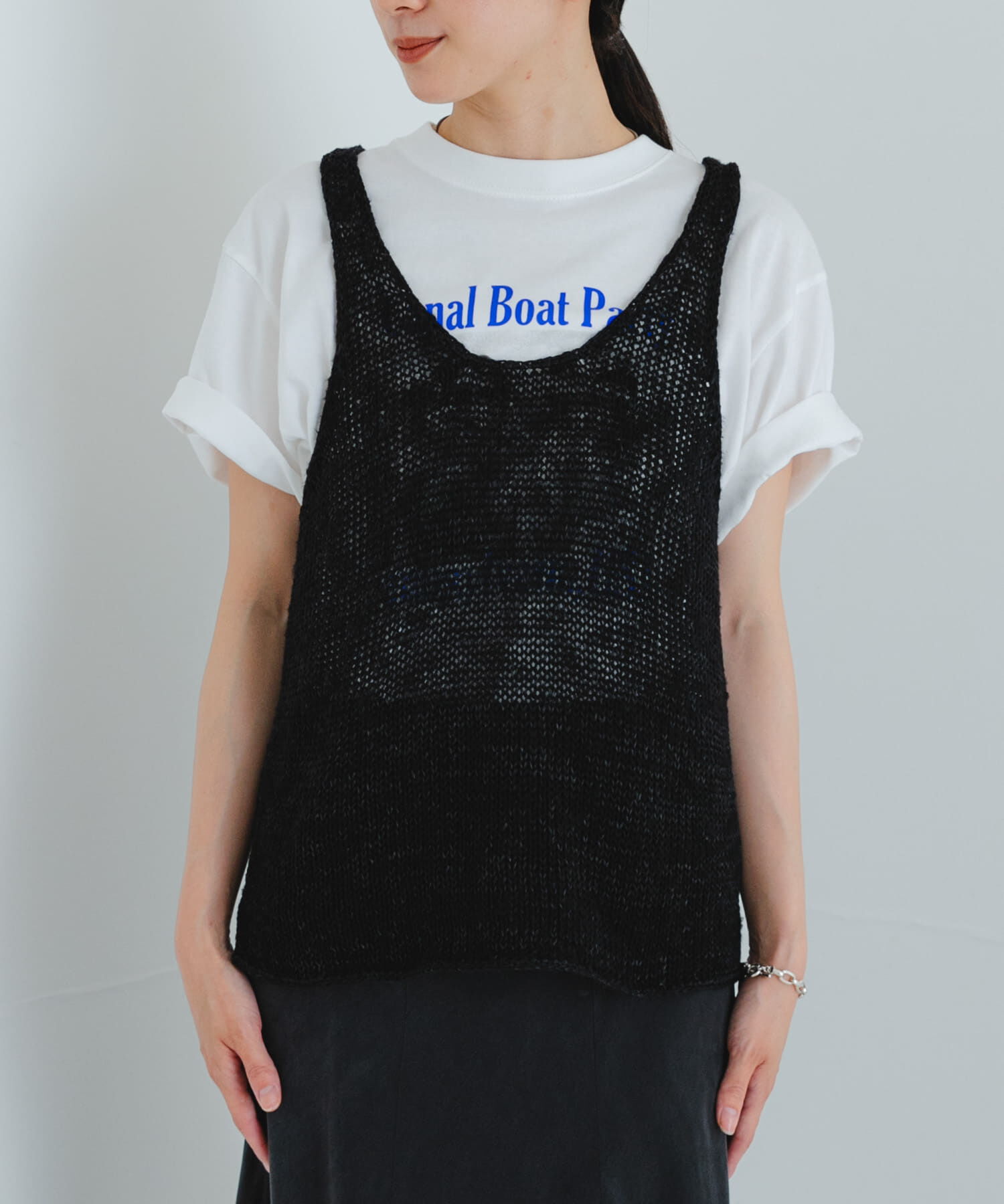 URBAN RESEARCH「リネン混ノースリーブニット」|ニット・セーター|