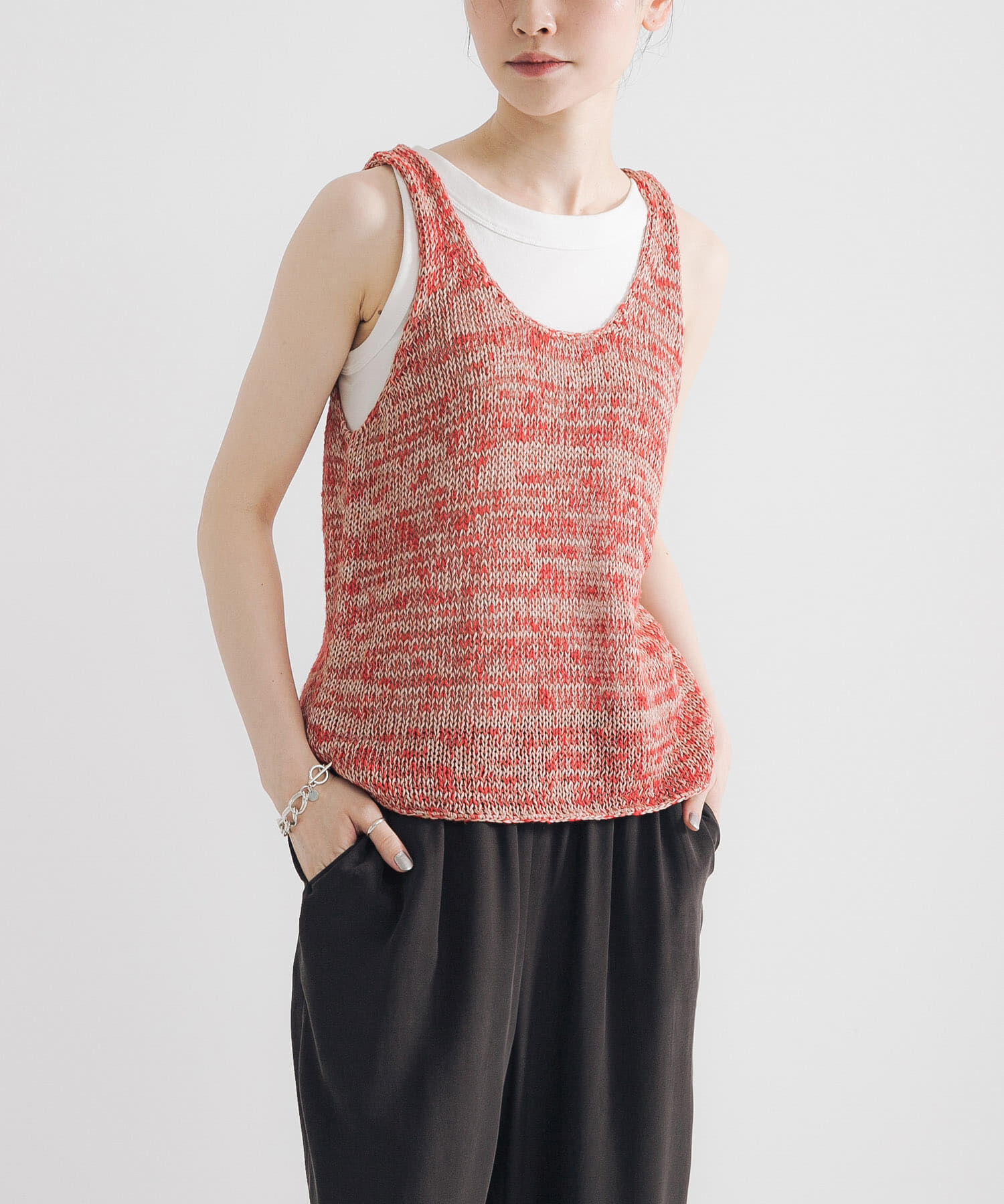 URBAN RESEARCH「リネン混ノースリーブニット」|ニット・セーター|