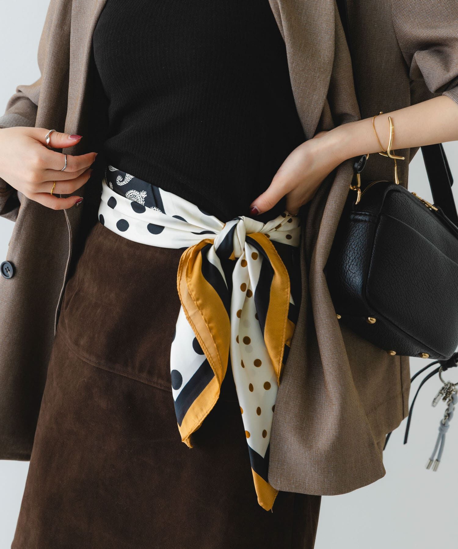 RODE SKO「ドットペイズリースカーフ」|バンダナ・スカーフ|ネイビー