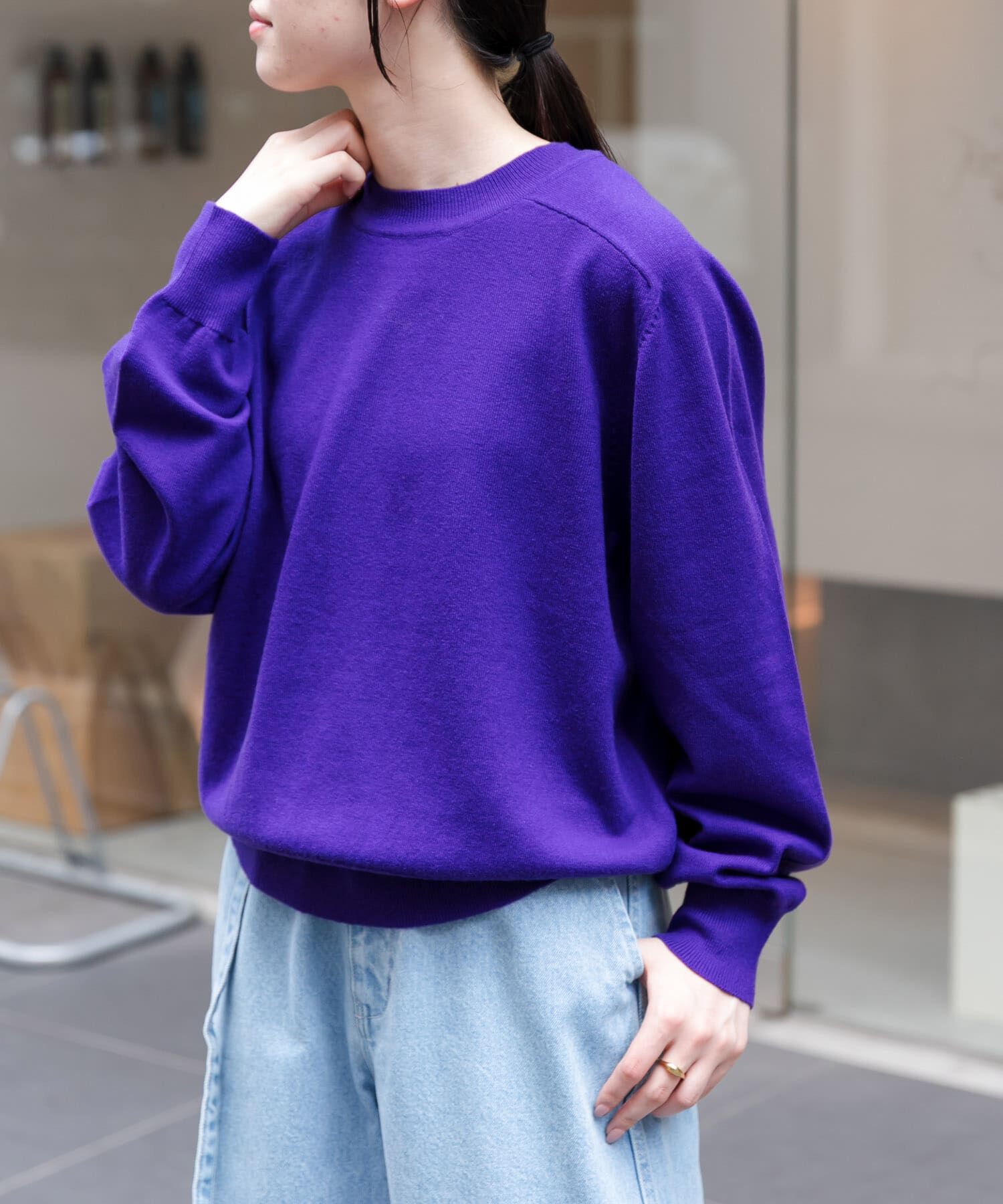 URBAN RESEARCH DOORS「FORK&SPOON　コットンウールクルーネックニット」|ニット・セーター|