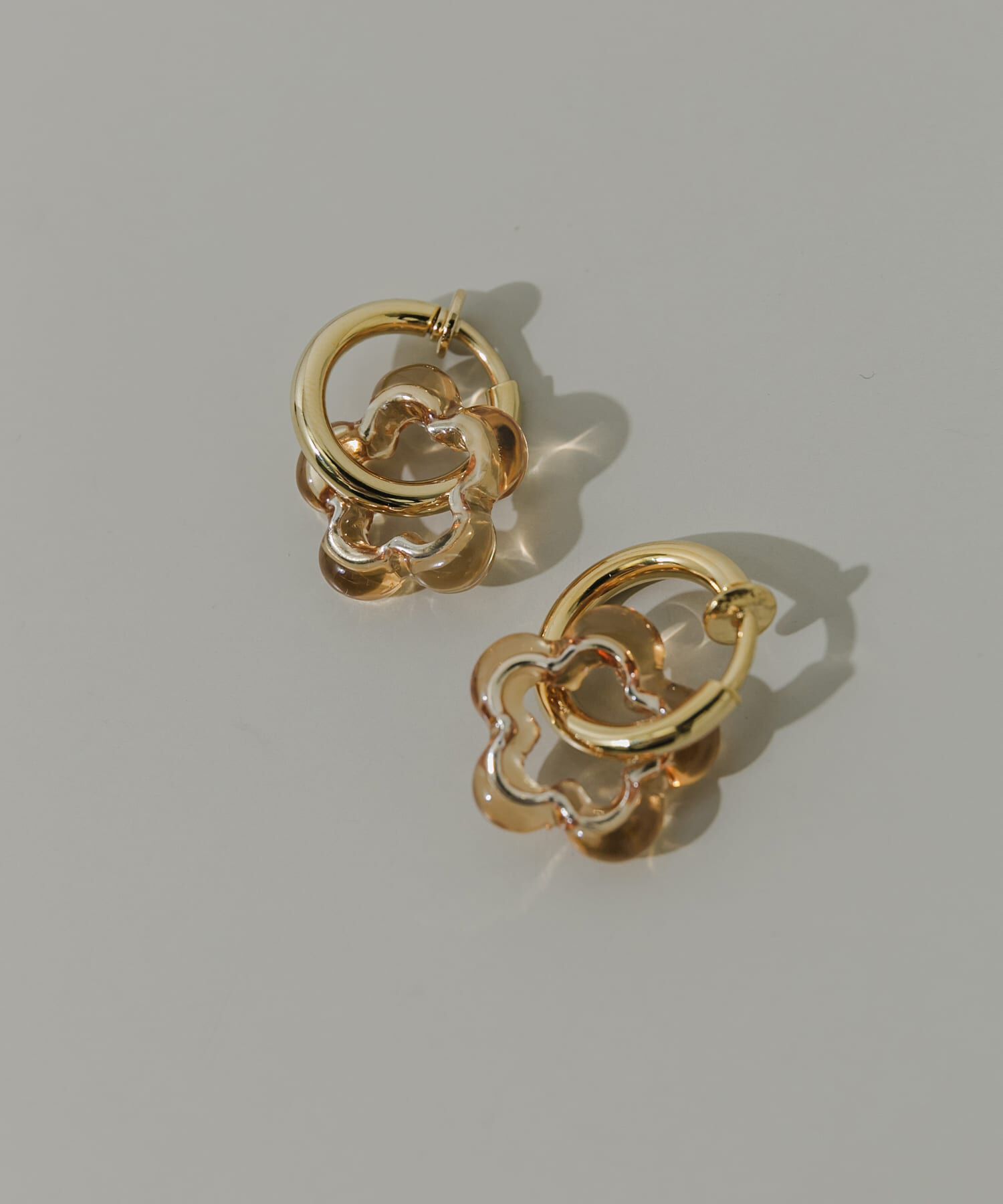 SMELLY「クリアフラワーフープイヤリング」|イヤリング|