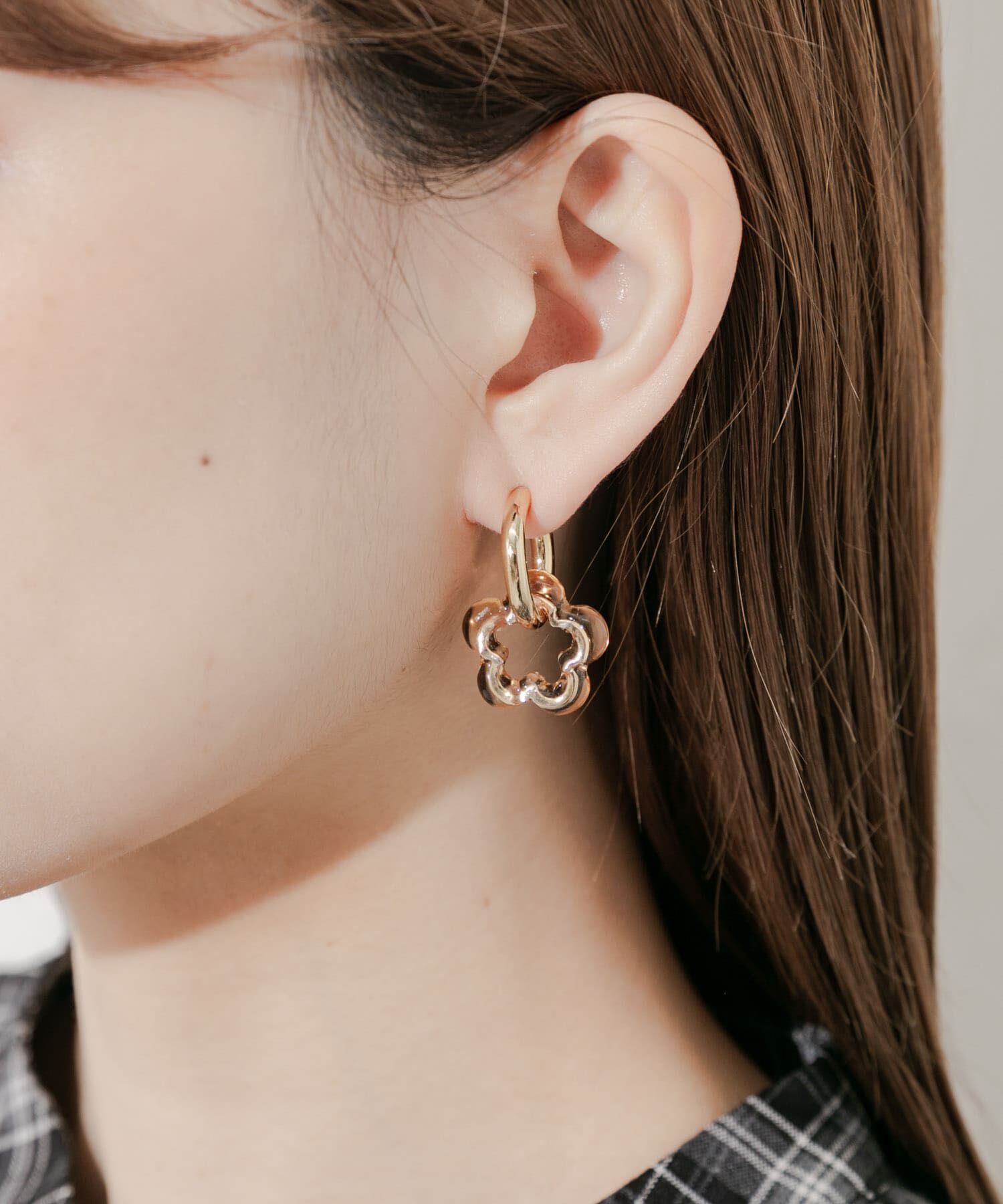 SMELLY「クリアフラワーフープイヤリング」|イヤリング|