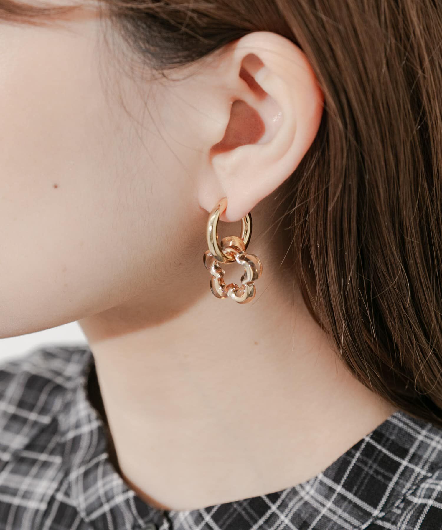 SMELLY「クリアフラワーフープイヤリング」|イヤリング|