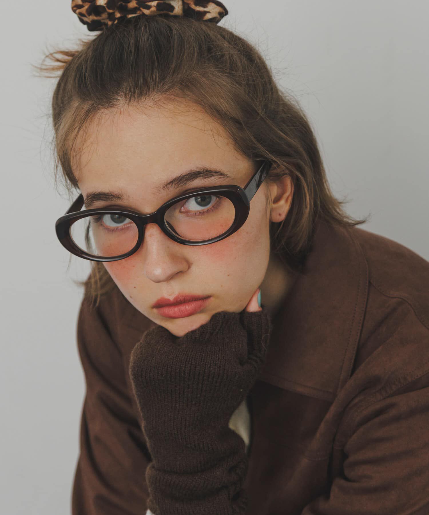 SMELLY「オーバルダテメガネ」|メガネ|ブラウン