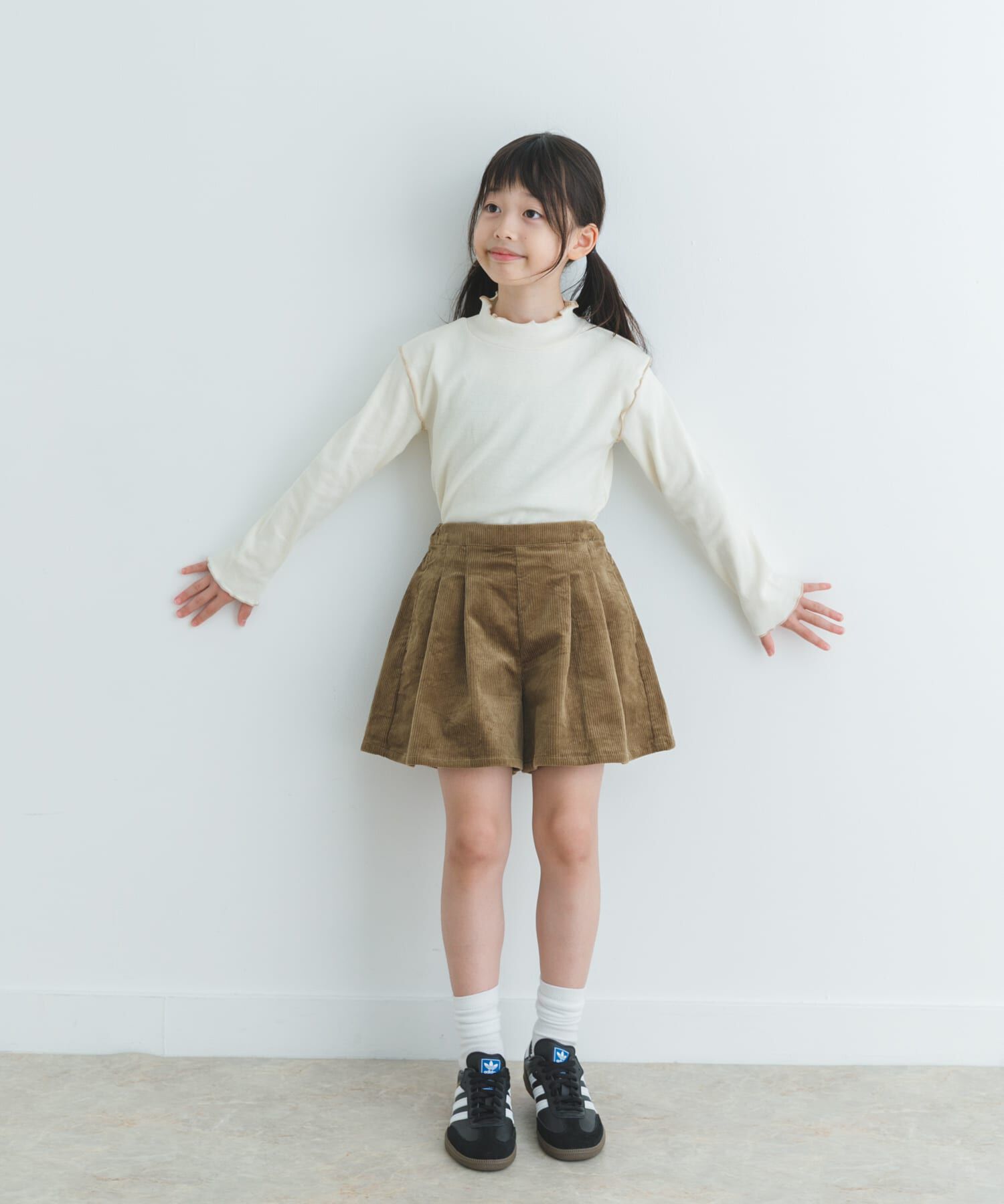 URBAN RESEARCH DOORS「『WEB/一部店舗限定サイズ』メローフリルリブハイネックTシャツ(KIDS)」|その他|