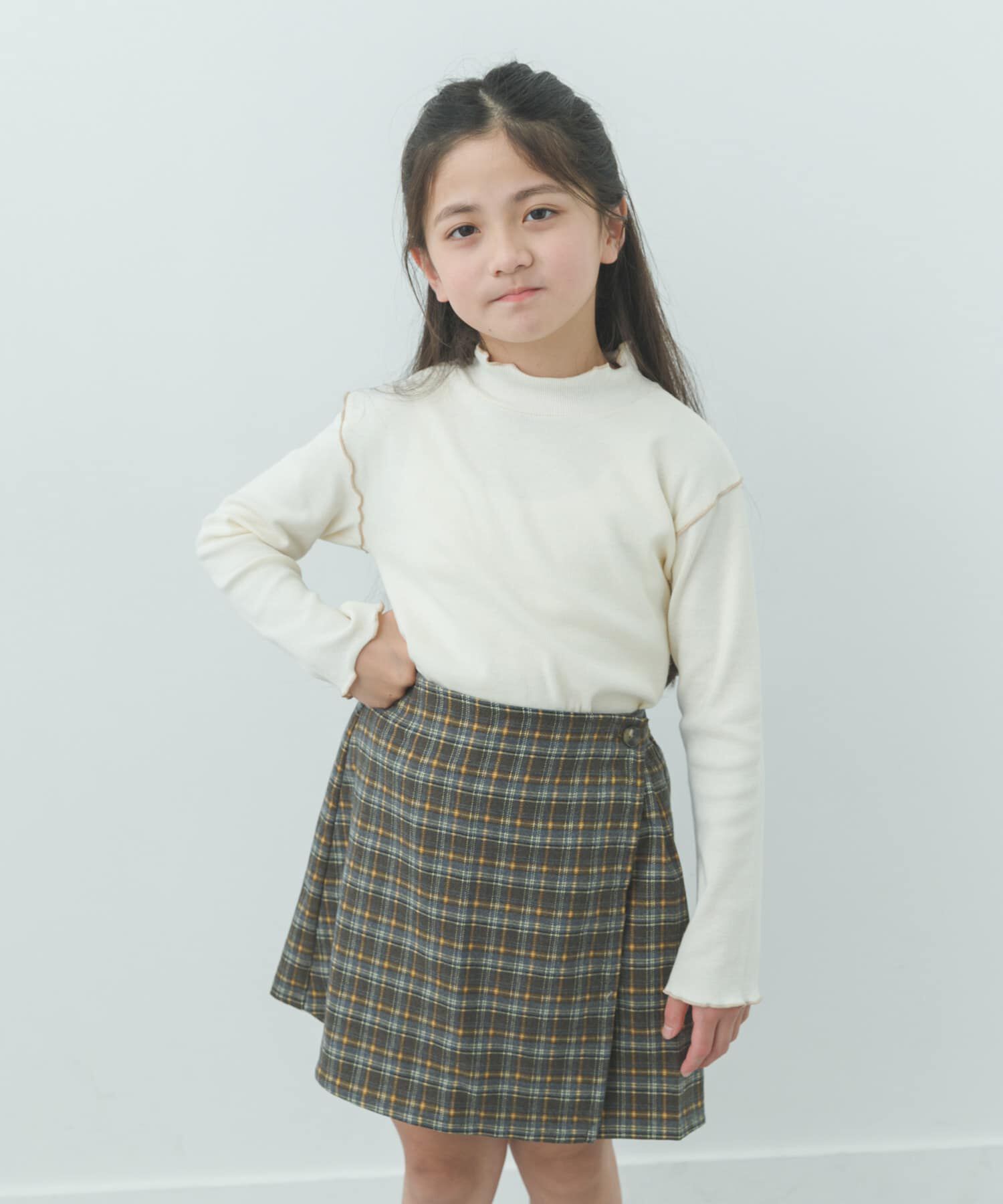 URBAN RESEARCH DOORS「『WEB/一部店舗限定サイズ』メローフリルリブハイネックTシャツ(KIDS)」|その他|