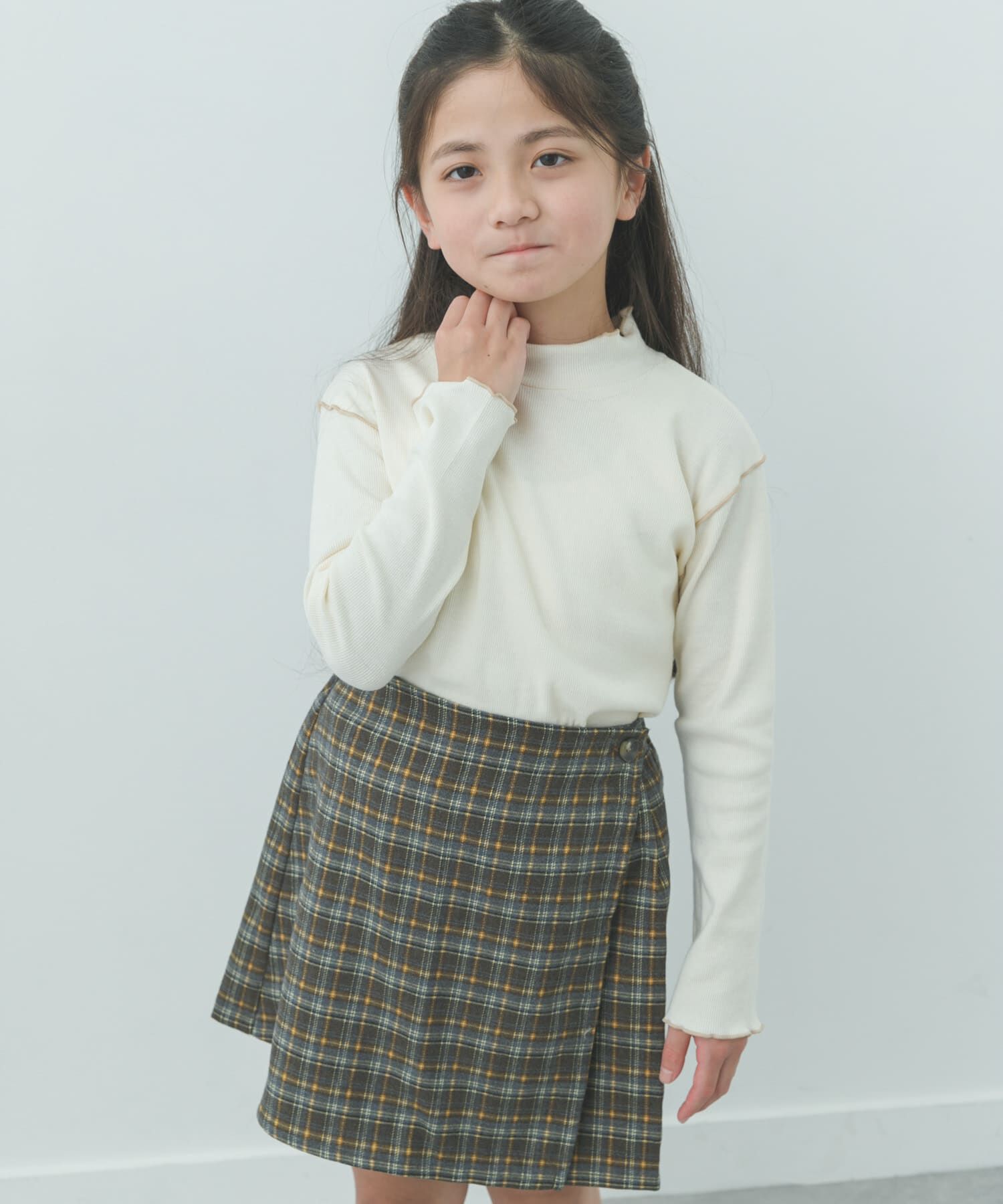 URBAN RESEARCH DOORS「『WEB/一部店舗限定サイズ』メローフリルリブハイネックTシャツ(KIDS)」|その他|