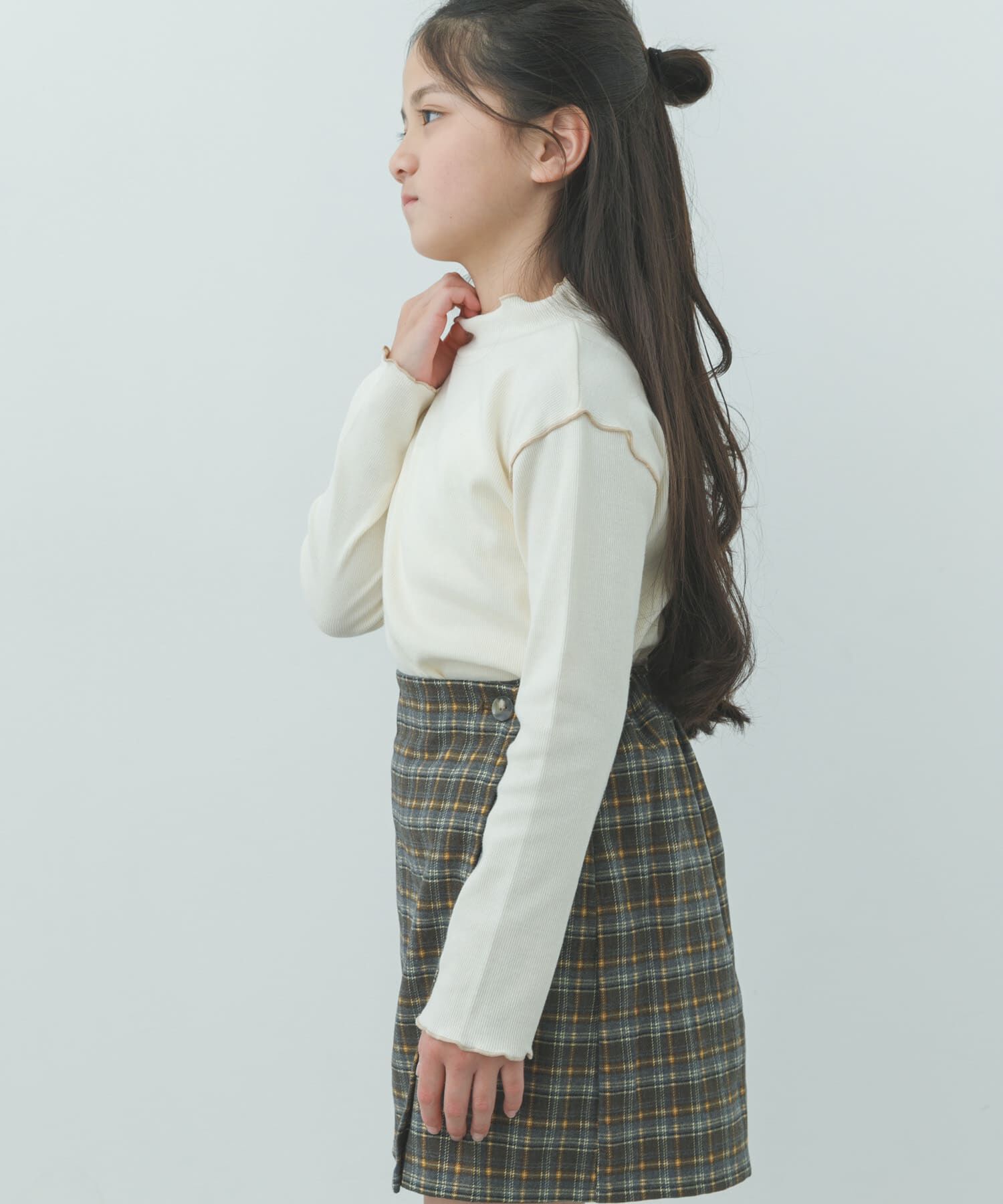 URBAN RESEARCH DOORS「『WEB/一部店舗限定サイズ』メローフリルリブハイネックTシャツ(KIDS)」|その他|