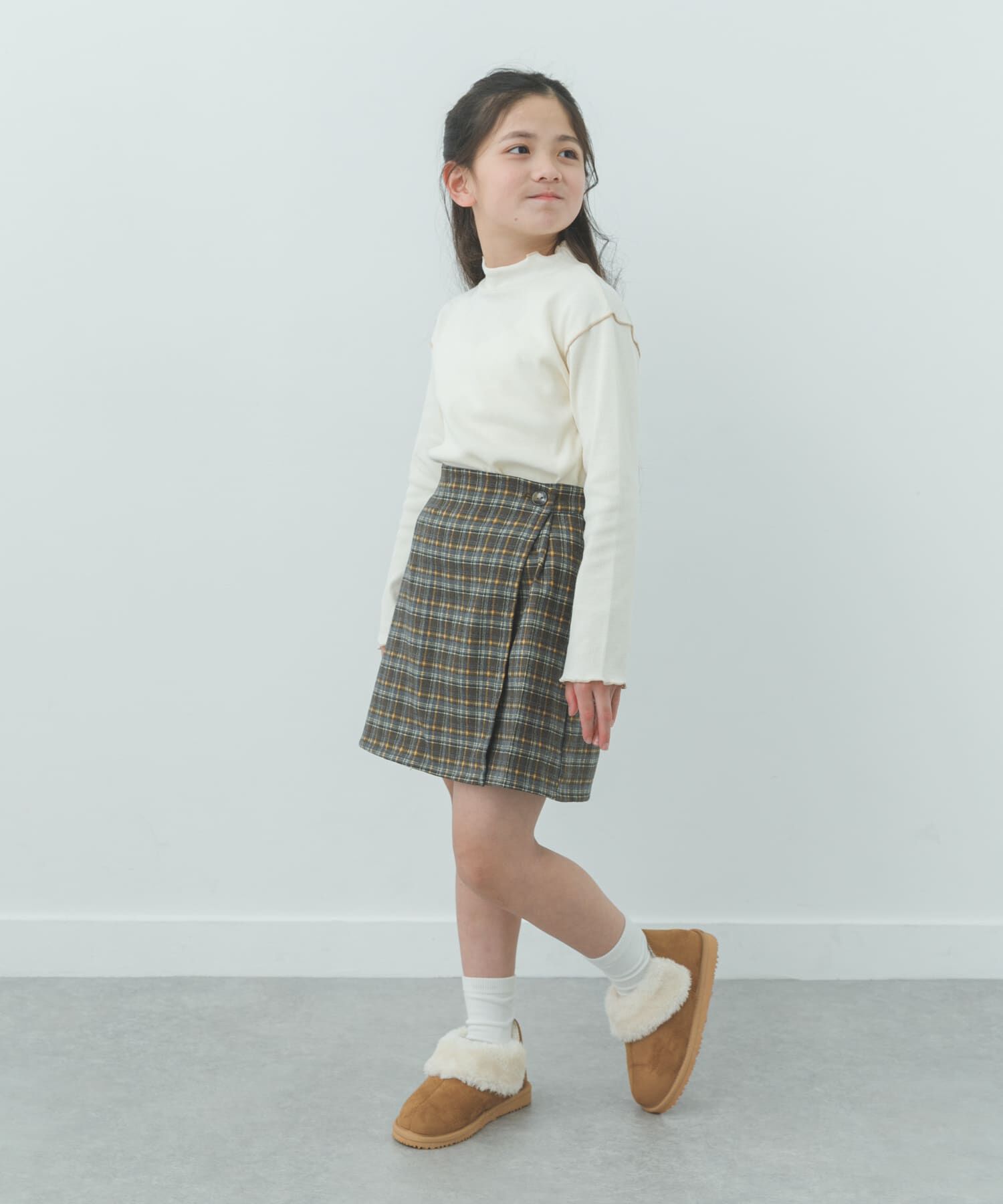 URBAN RESEARCH DOORS「『WEB/一部店舗限定サイズ』メローフリルリブハイネックTシャツ(KIDS)」|その他|