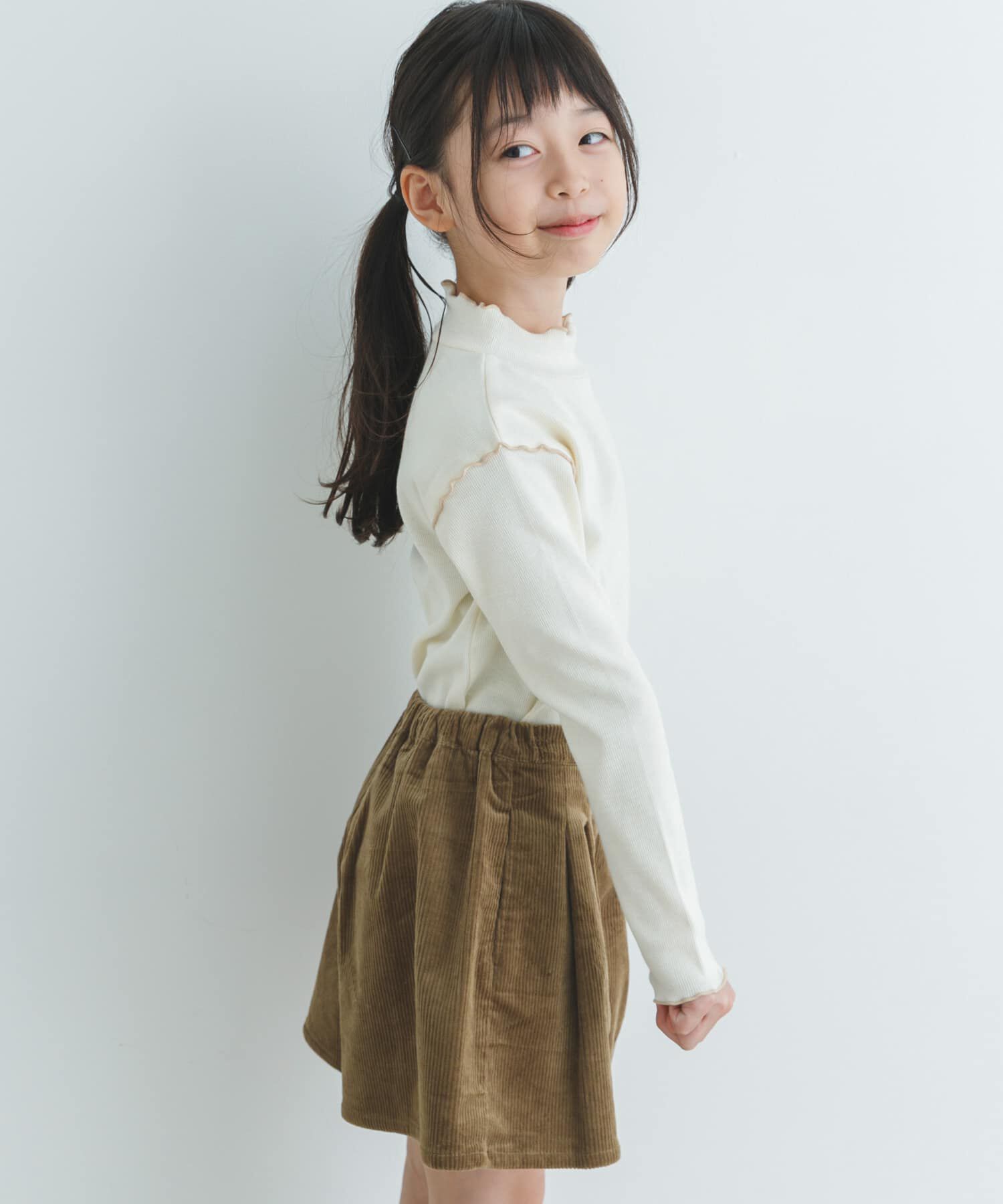 URBAN RESEARCH DOORS「『WEB/一部店舗限定サイズ』メローフリルリブハイネックTシャツ(KIDS)」|その他|