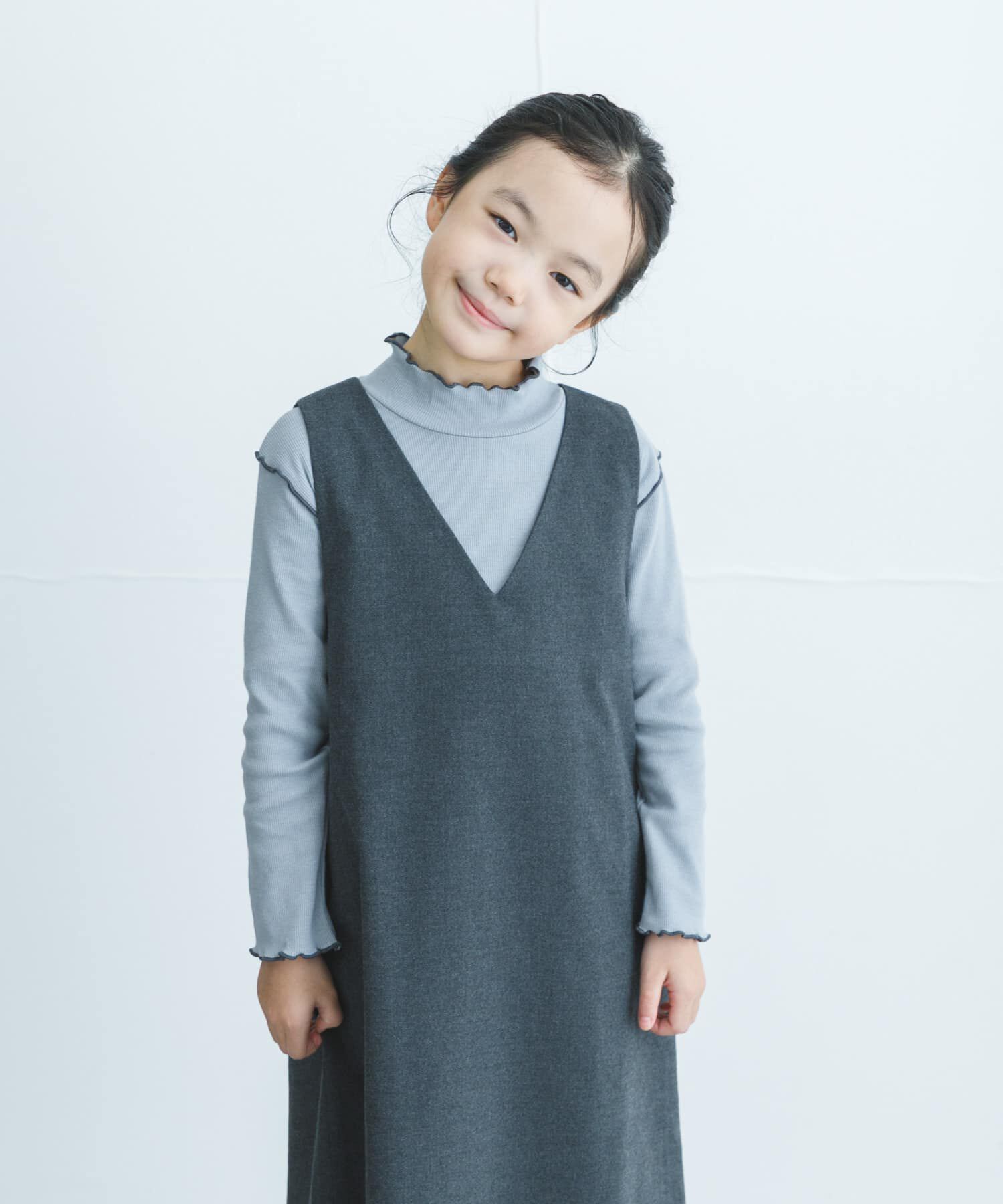 URBAN RESEARCH DOORS「『WEB/一部店舗限定サイズ』メローフリルリブハイネックTシャツ(KIDS)」|その他|