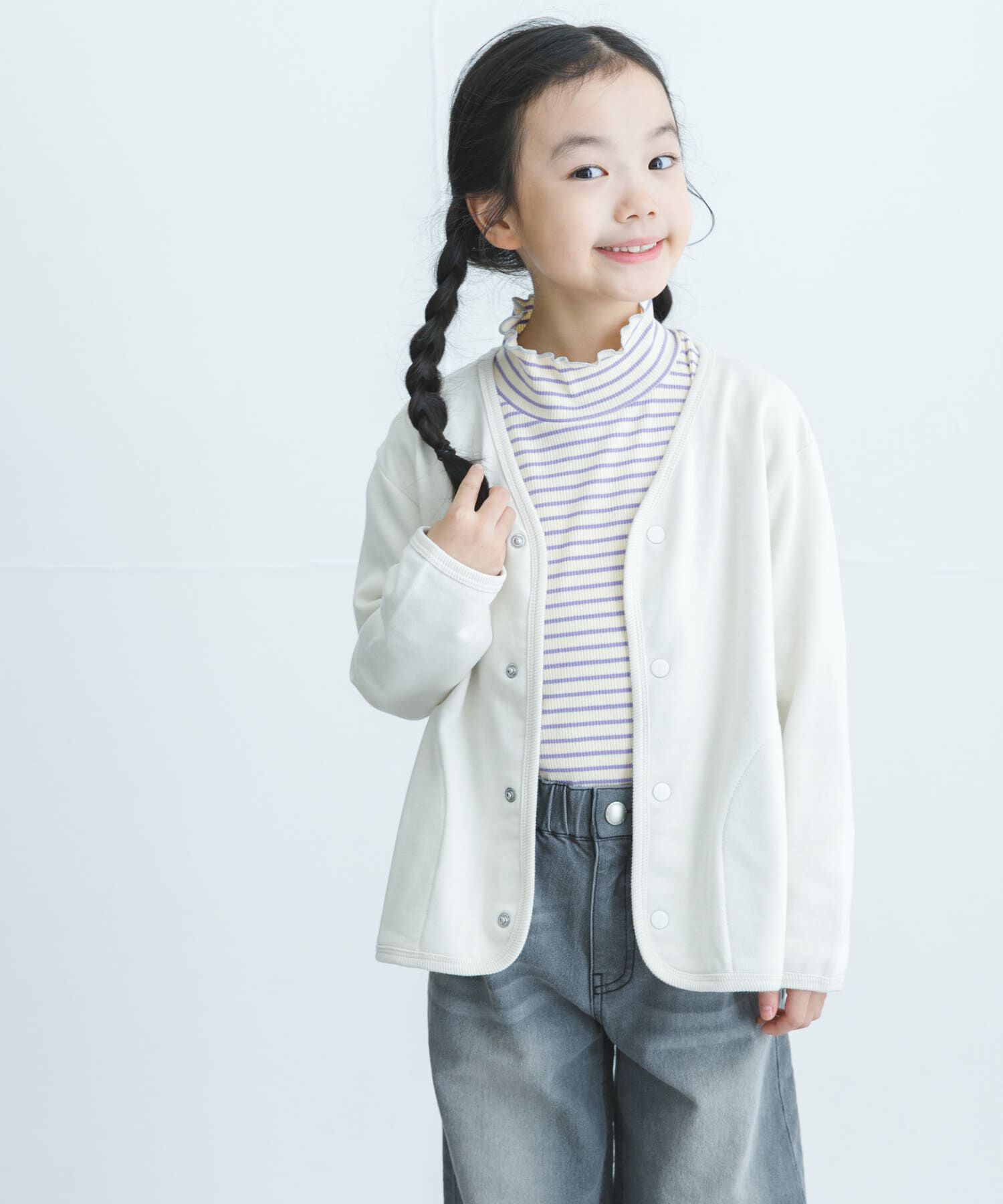 URBAN RESEARCH DOORS「裏毛Vネックカーディガン(KIDS)」|その他|アイボリー