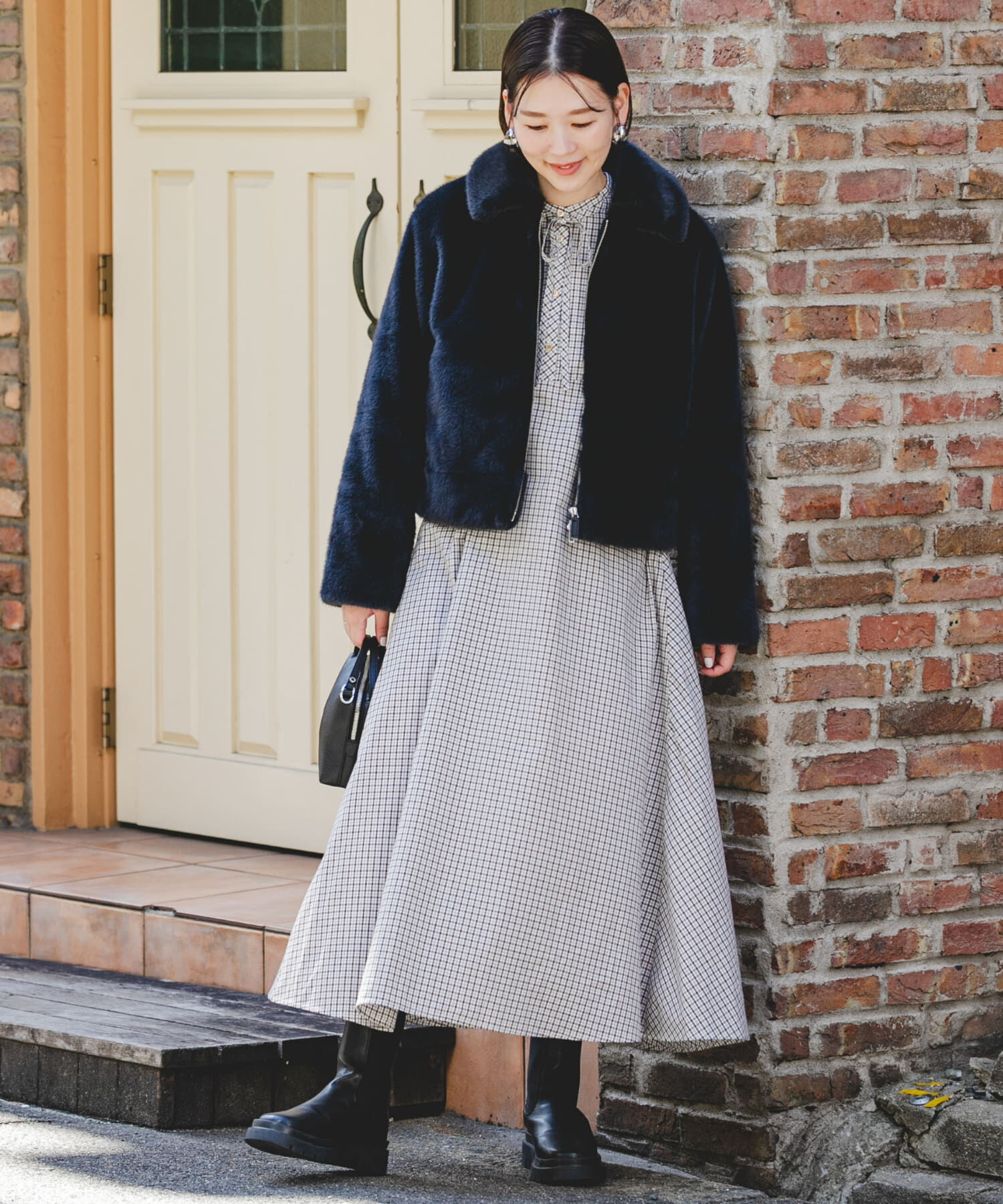 URBAN RESEARCH ROSSO「F by ROSSO　ファーZIPショートコート」|ノーカラーコート|