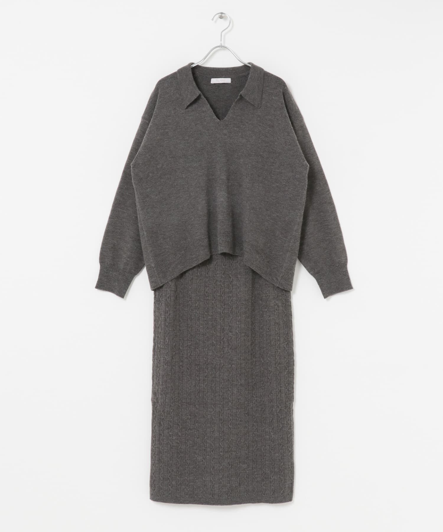 URBAN RESEARCH ROSSO「F by ROSSO　ウォッシャブル抗ピルニット+スカート」|ニット・セーター|