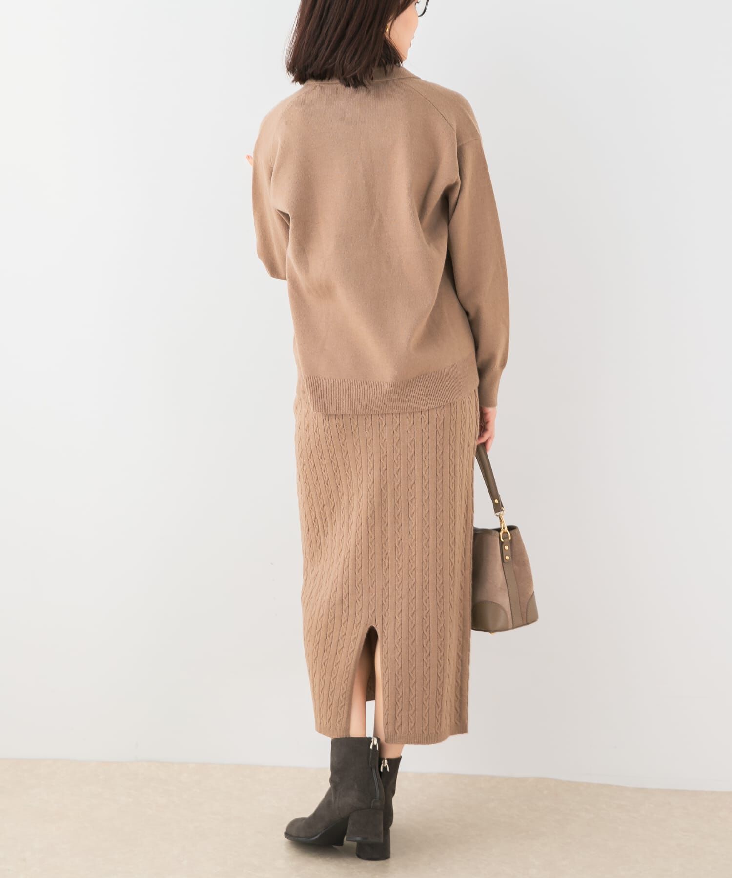 URBAN RESEARCH ROSSO「F by ROSSO　ウォッシャブル抗ピルニット+スカート」|ニット・セーター|