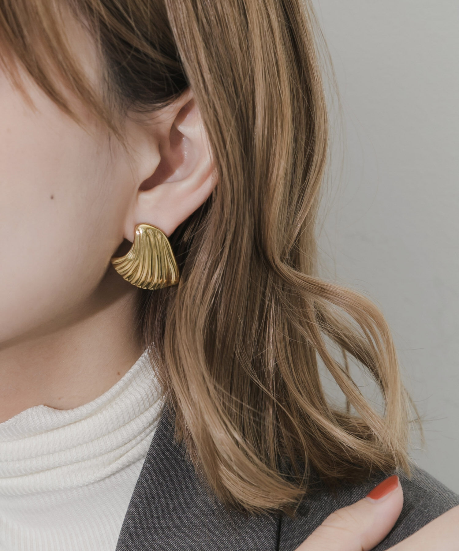 SMELLY「ステンレスシェルモチーフピアス」|ピアス|