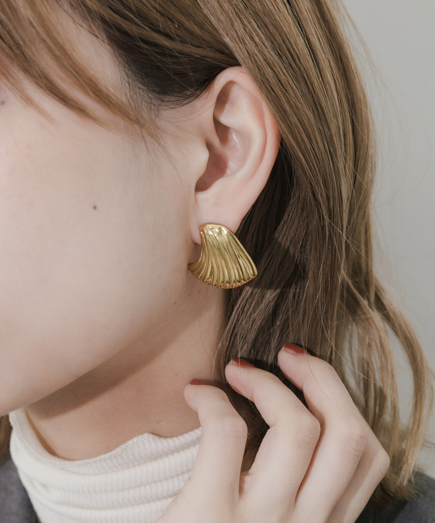 SMELLY「ステンレスシェルモチーフピアス」|ピアス|