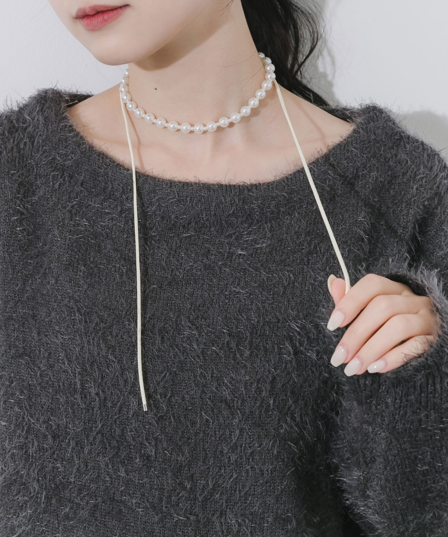 SMELLY「パールコードチョーカーネックレス」|ネックレス|
