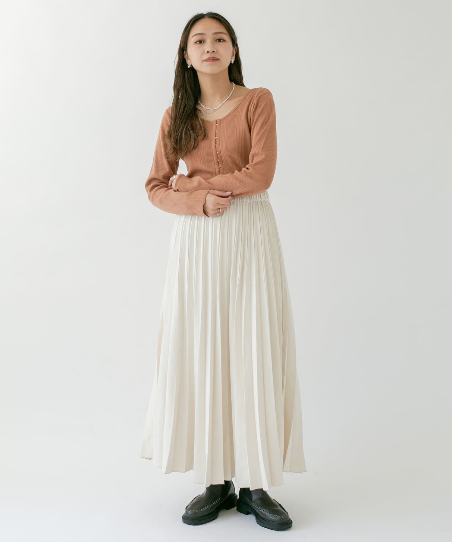  「フロントホックデザインカットソー」|Tシャツ・カットソー|