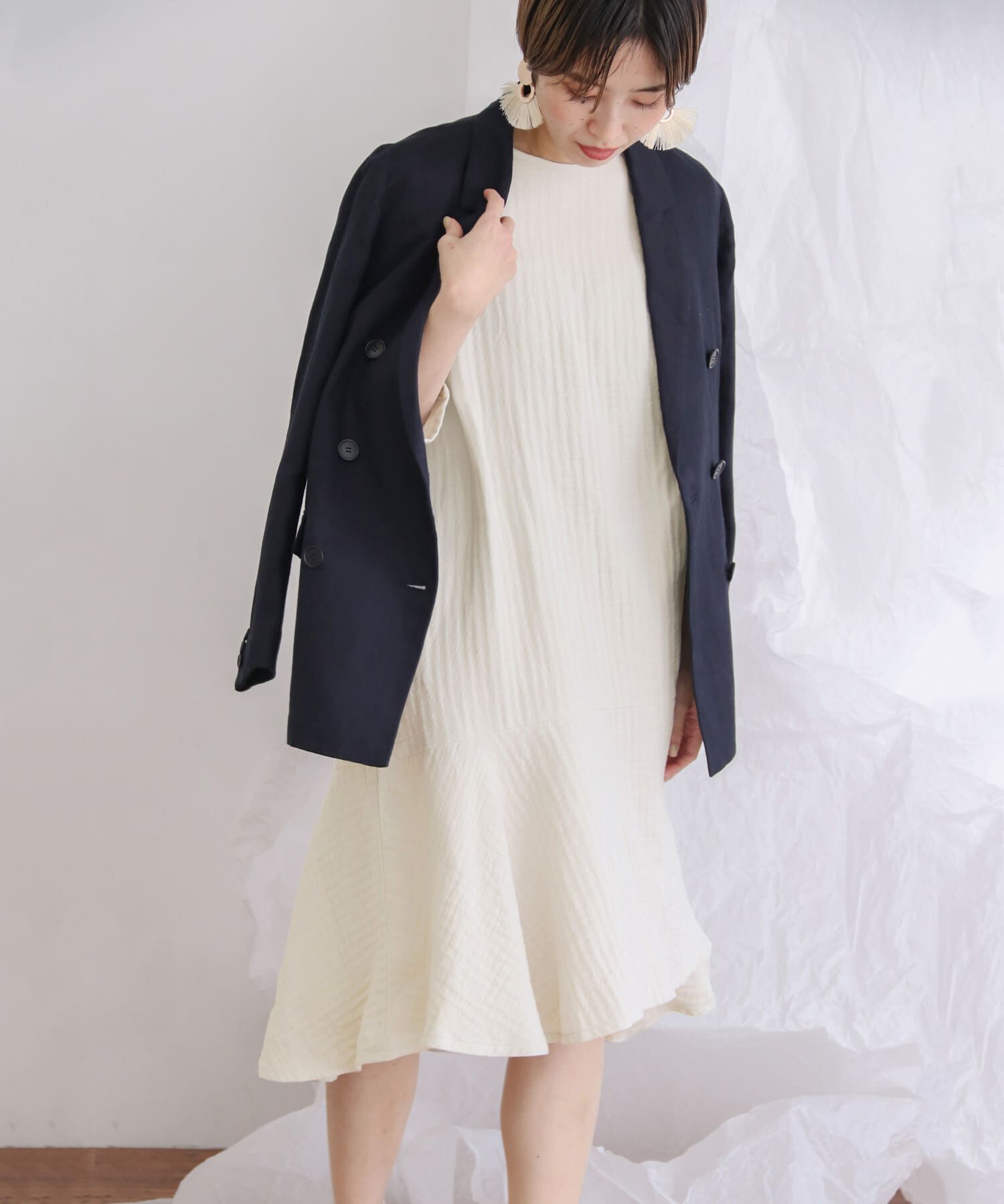  「ガーゼペプラムワンピース」|ワンピース|