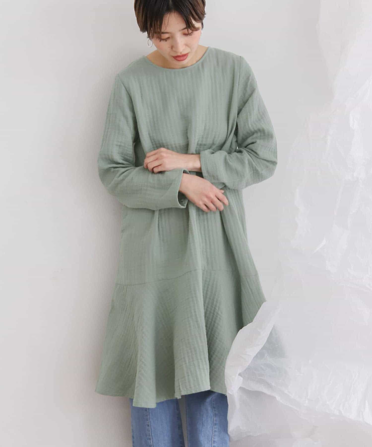  「ガーゼペプラムワンピース」|ワンピース|