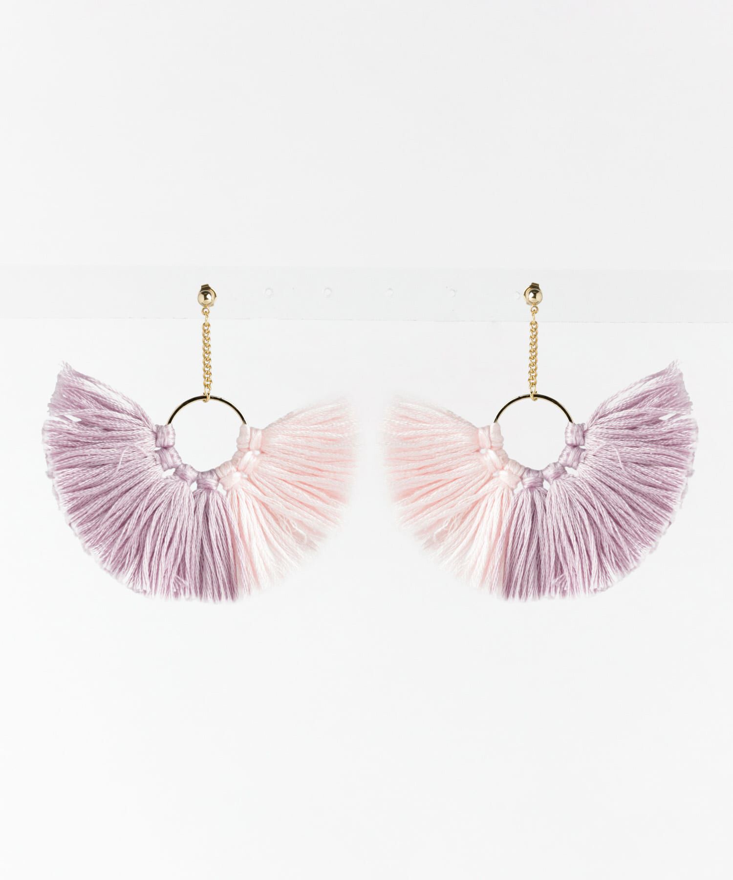  「ボリュームタッセルピアス&there4;」|ピアス|ラベンダー