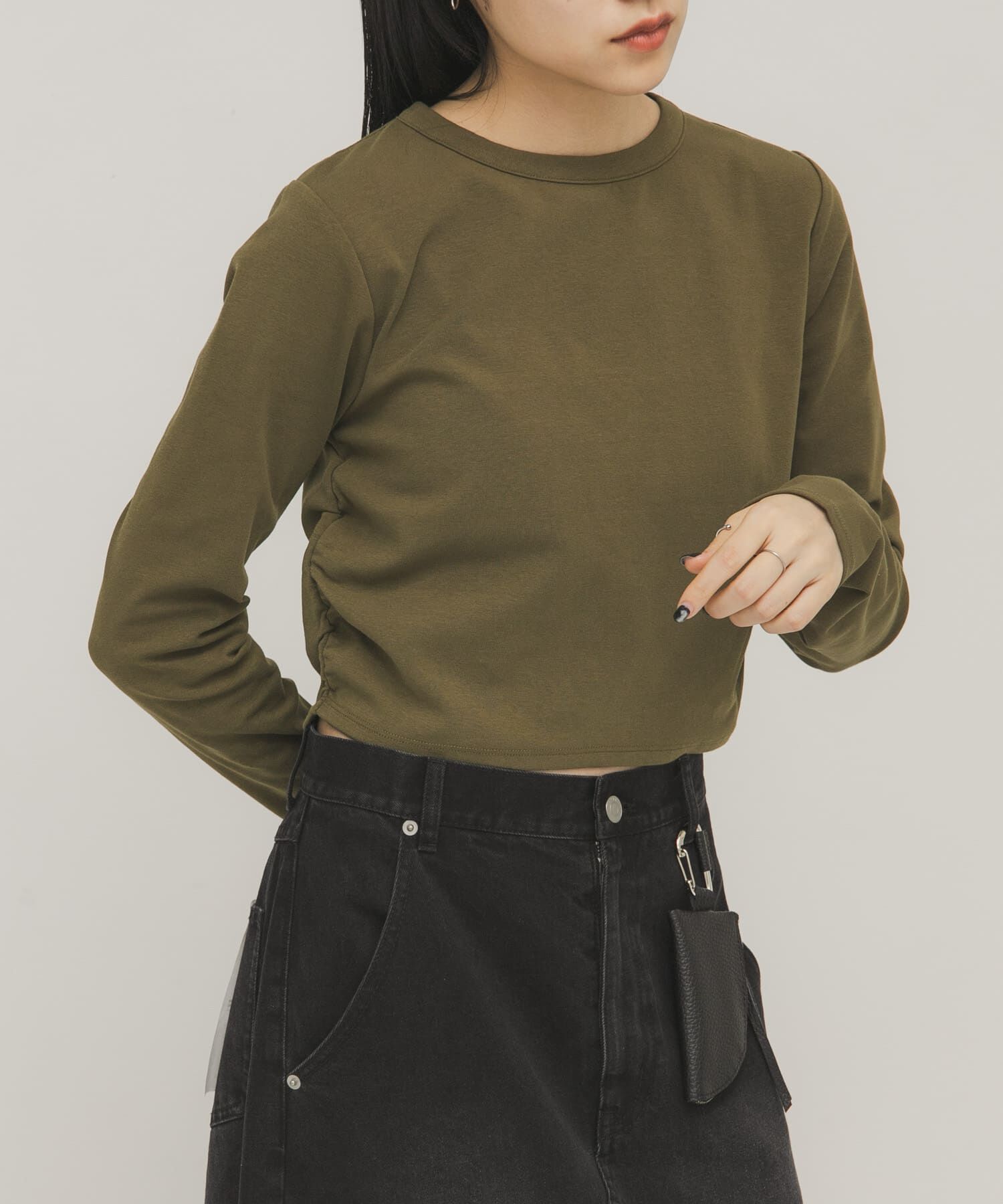  「クロップドロンTEE」|Tシャツ・カットソー|